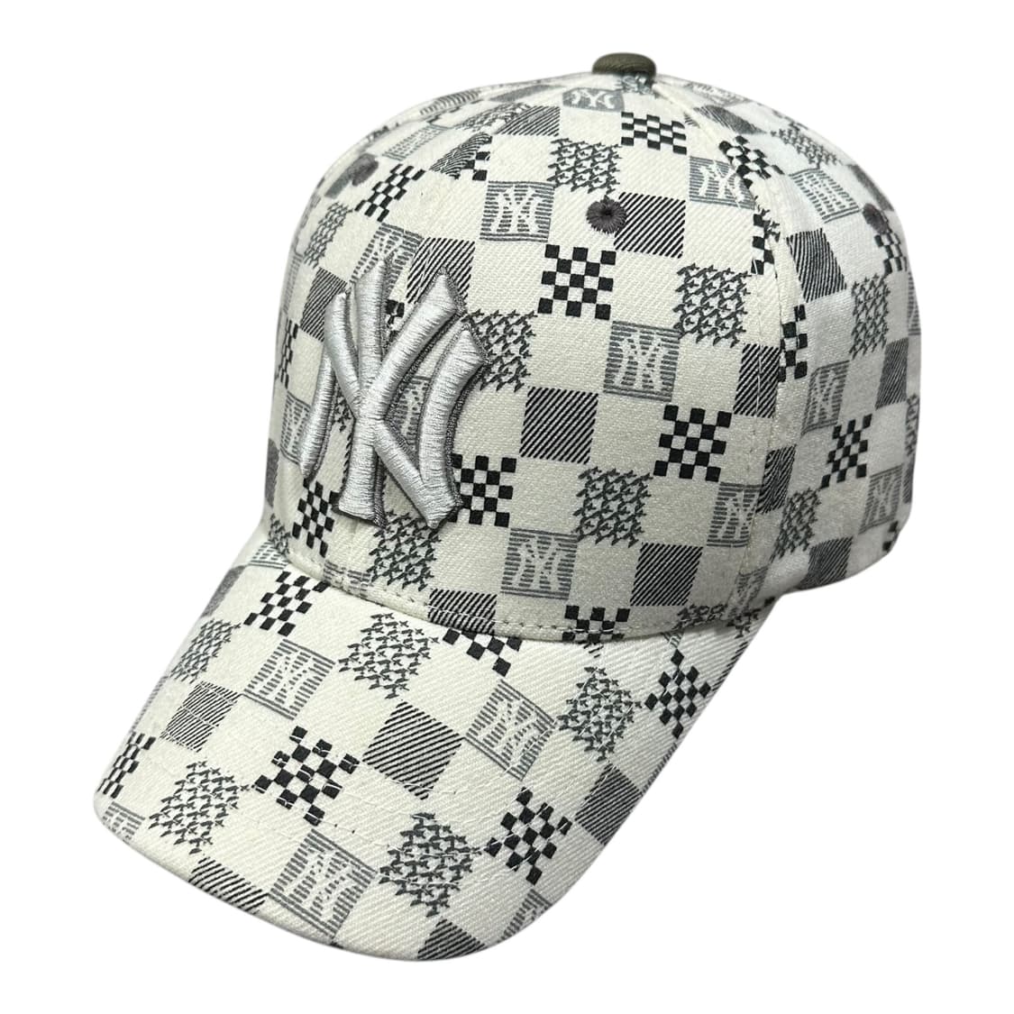 ✨ (바배) MLB 뉴욕 양키즈 화이트 체커 볼캡 모자  상품이미지1