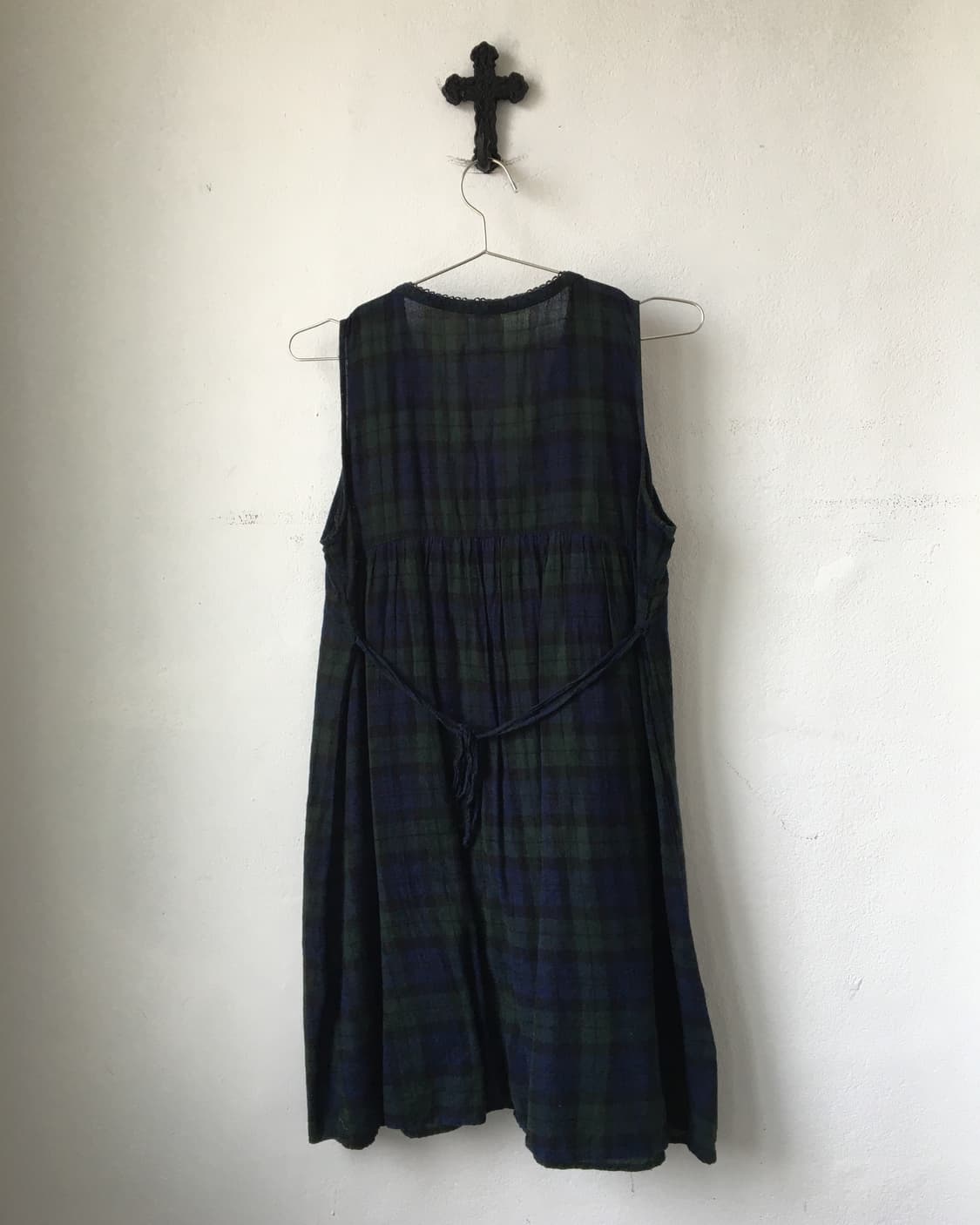 Button up point check pattern sleeveless 상품이미지3