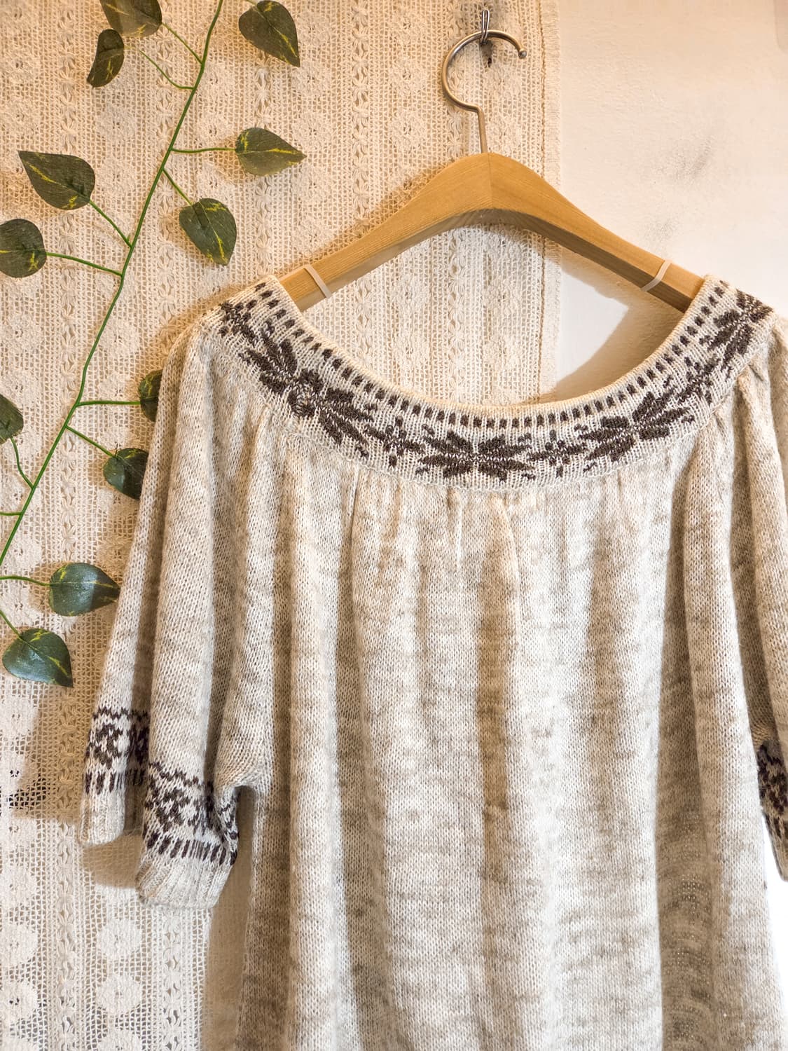 노르딕 패턴 반팔 니트 상품이미지5