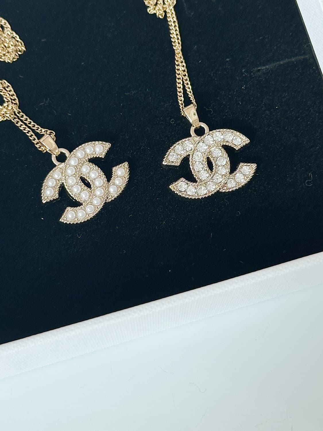 샤넬 CC로고 큐빅 빅 목걸이 골드 업사이클링 상품이미지1