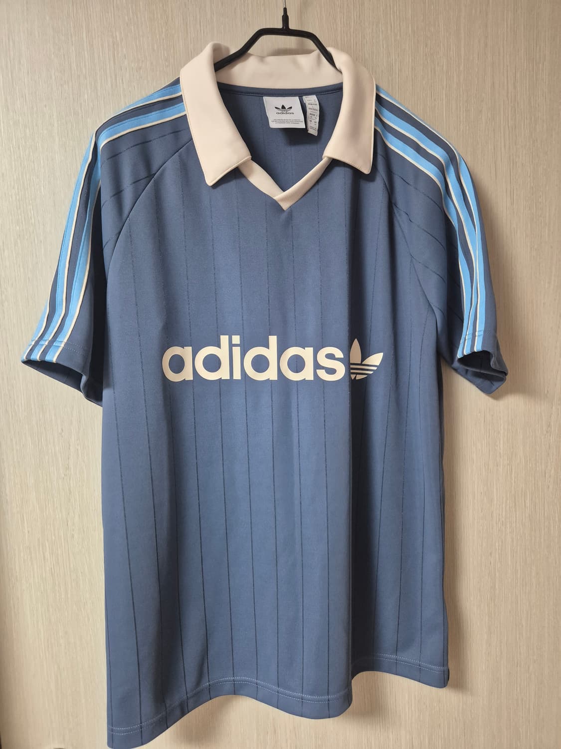 아디다스 반팔 핀스트라이프 저지 카라티 라지 남성 상품이미지2