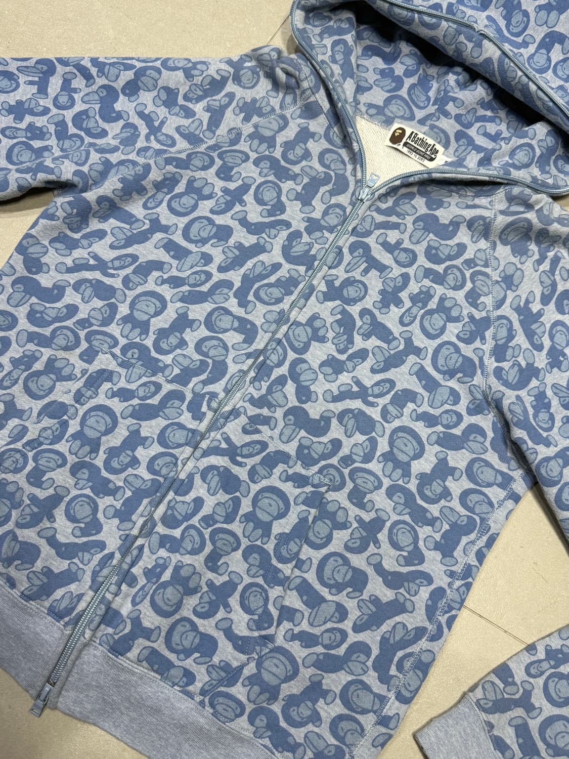 2011 베이프 베이비 마일로 페이즐리 패턴 후드 집업 자켓 상품이미지2