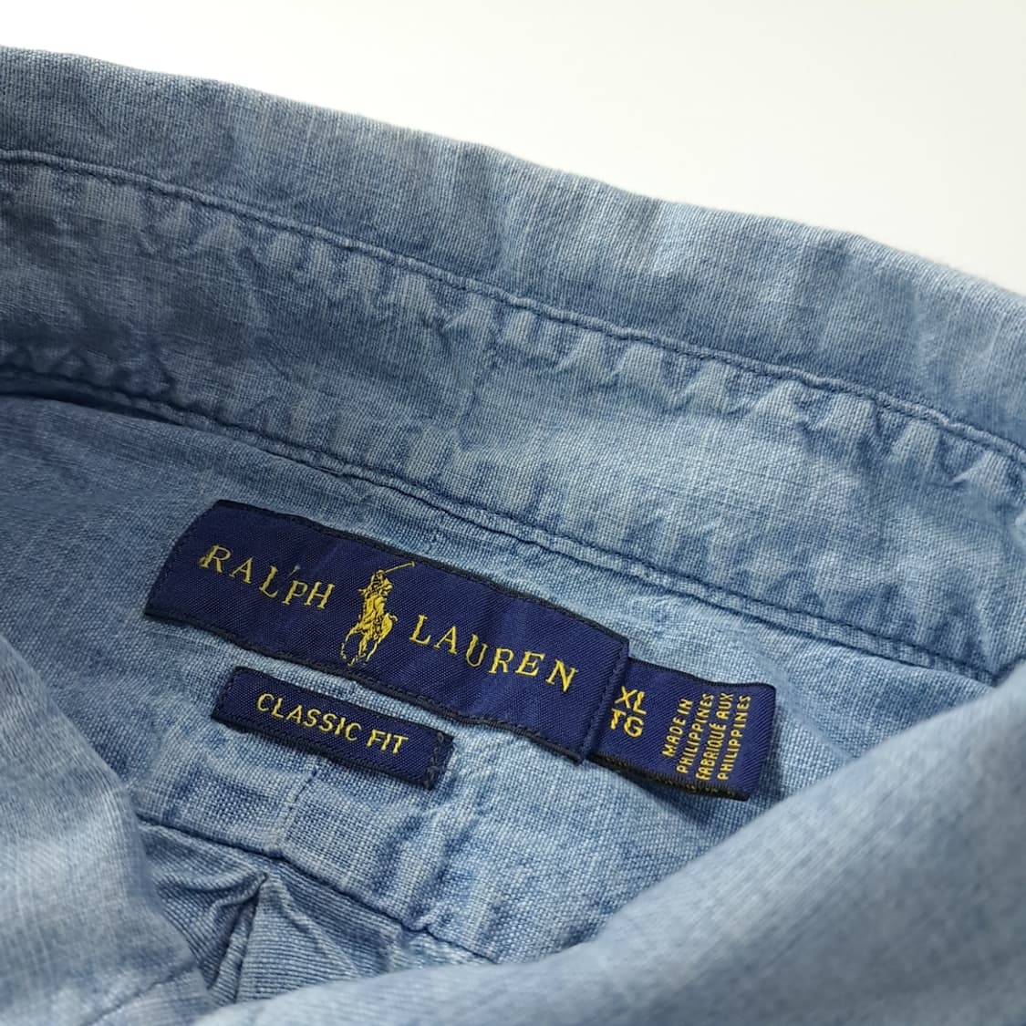 CK416 XL 폴로 00s 샴브레이 라이트블루 반팔 셔츠 남방 상품이미지3