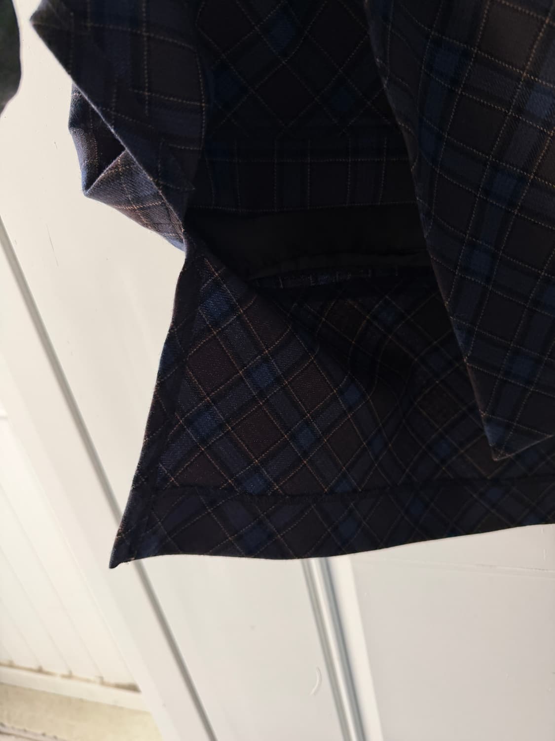 일본빈티지 브라운네이비 체크 울롱스커트 상품이미지7
