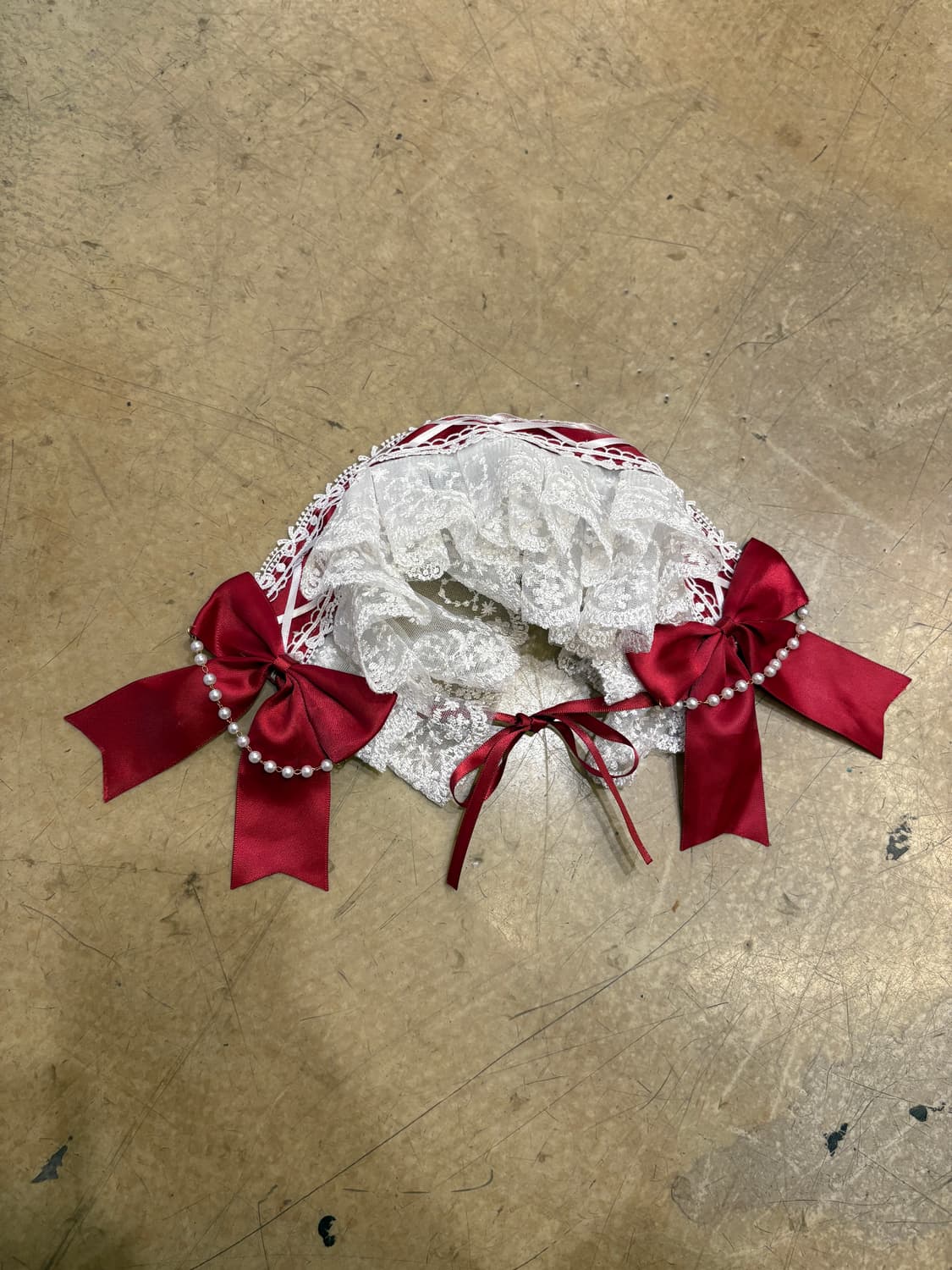 체크 패턴 아일렛 프릴 레드 헤도레 원피스 상품이미지2