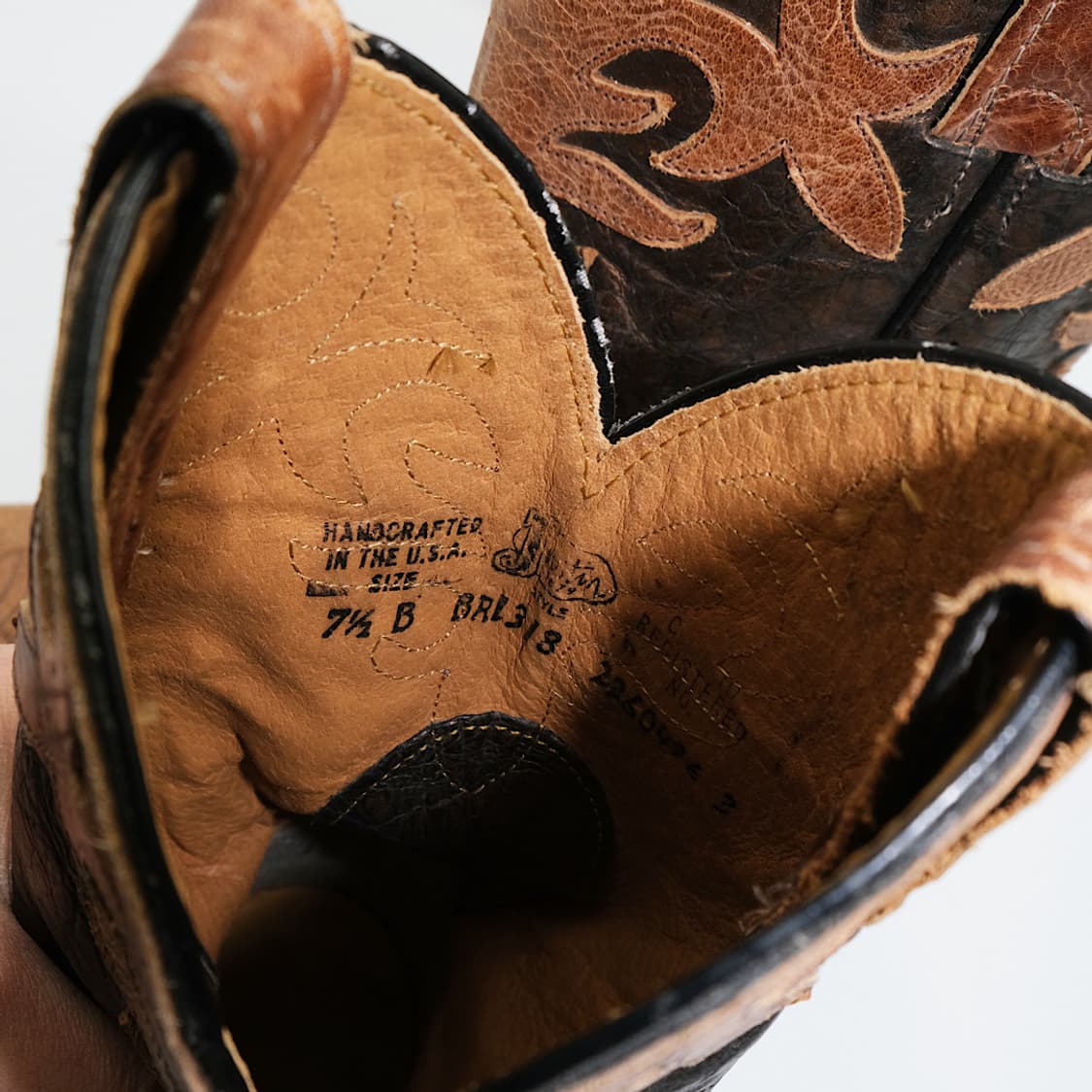 빈티지 저스틴 스퀘어토 웨스턴 부츠 7.5B(255)사이즈 BT25501 상품이미지8