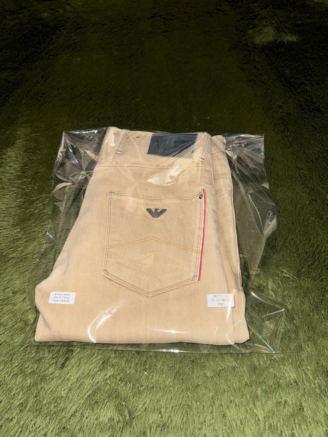 [W28/L34] ARMANI 아르마니 진스 워시드 코튼 팬츠 베이지 상품이미지10