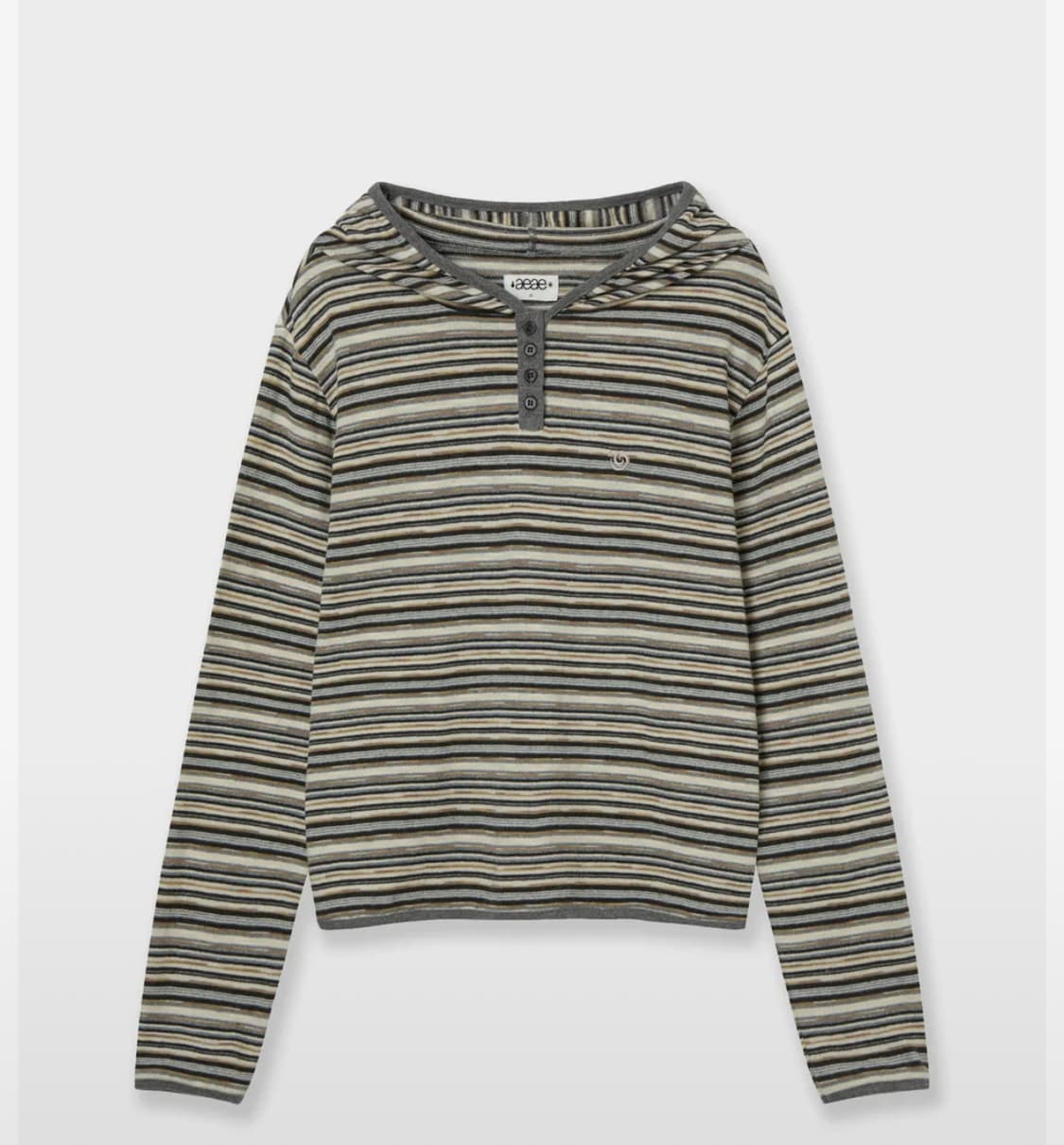 aeae stripe knit hoodie [beige] 니트 후드 상품이미지1