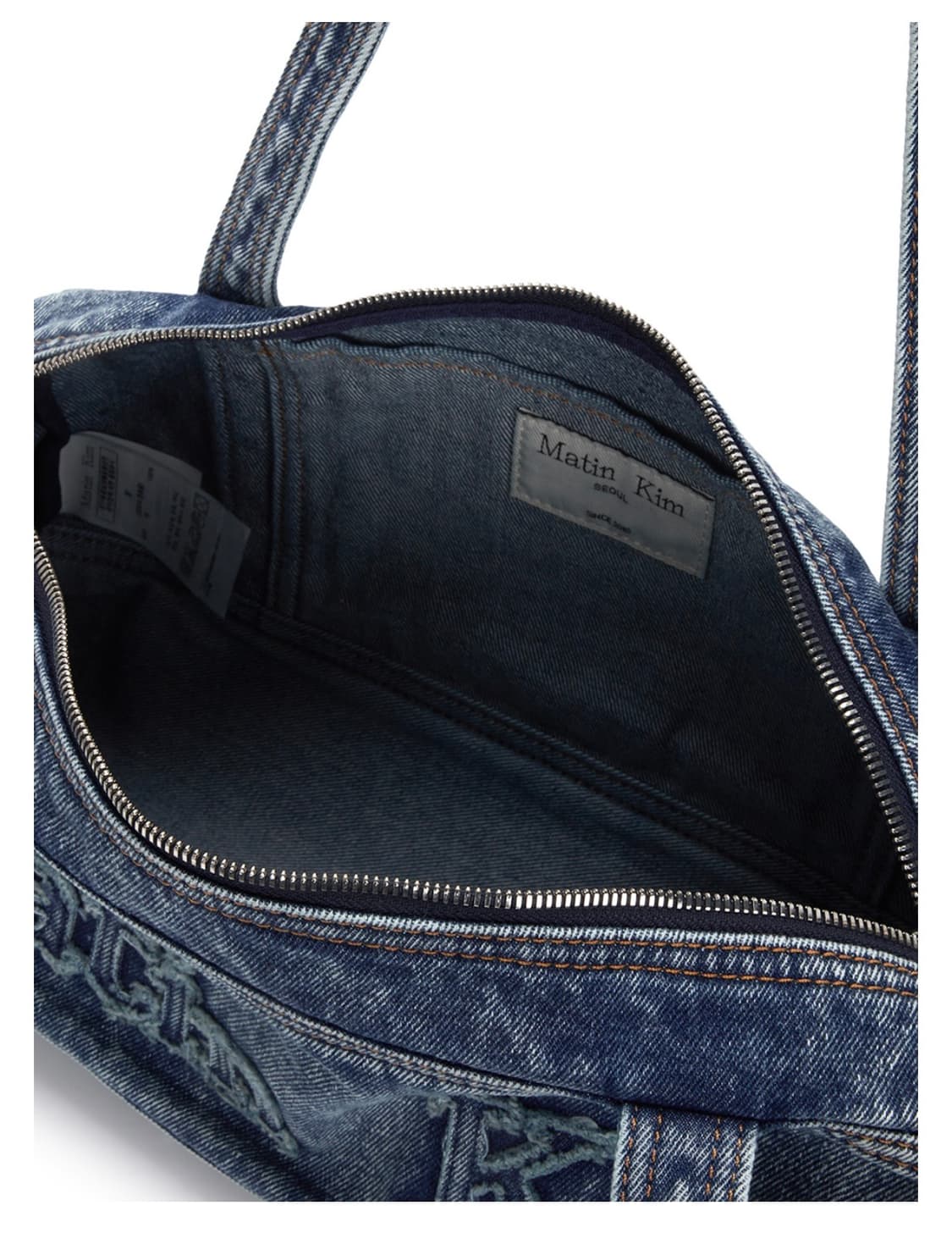 마뗑킴 matin kim 로고 워시드 데님 더플백 가방 상품이미지3