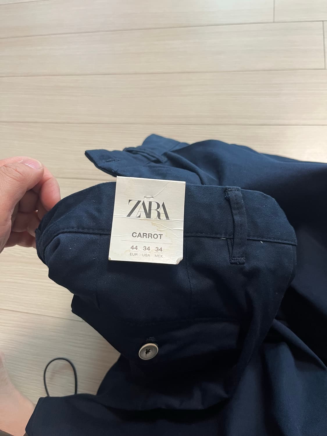 새상품)자라 캐롯핏 네이비 바지 44  상품이미지3