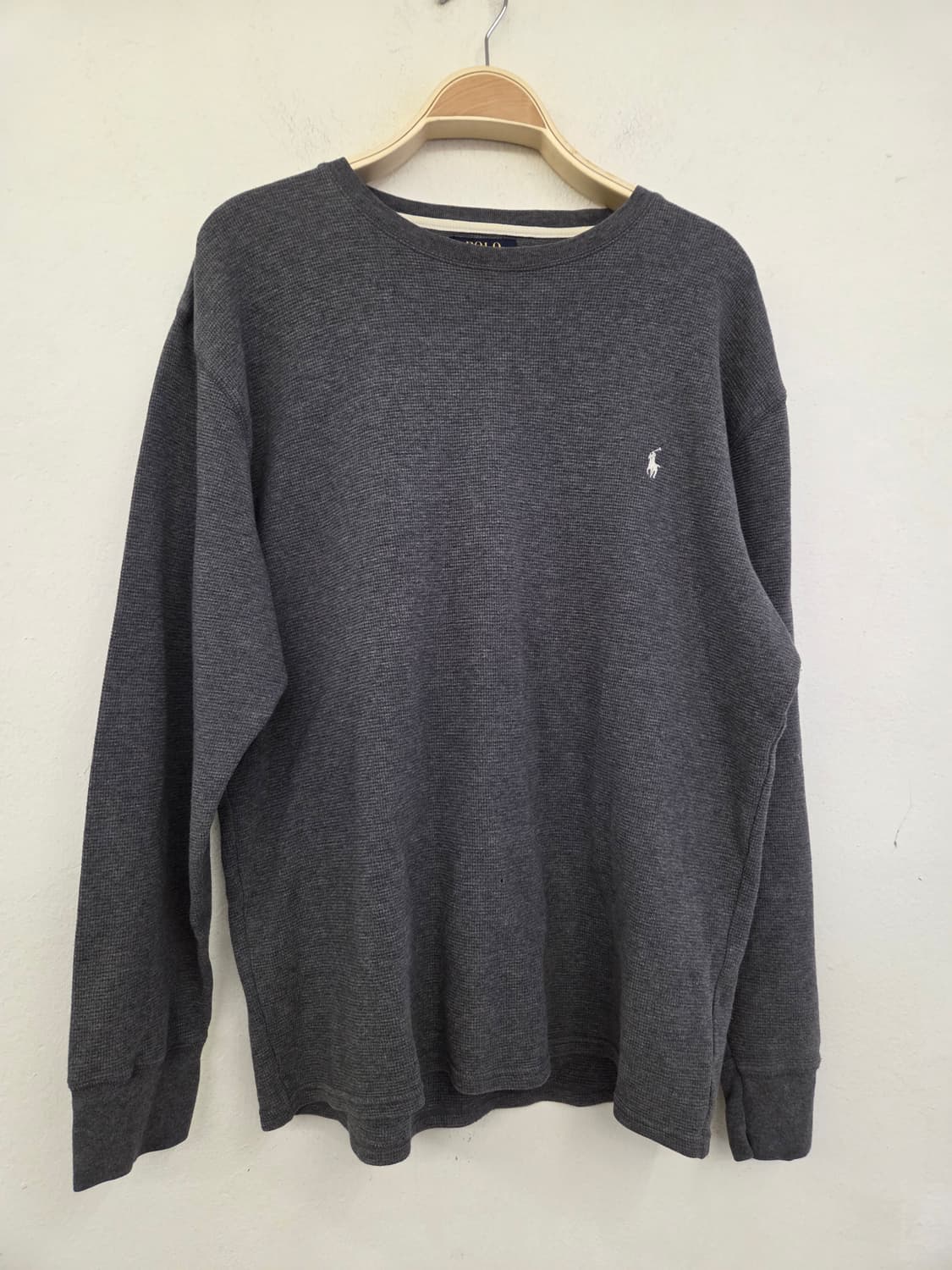 폴로 랄프로렌 와플 긴팔티 그레이 L 상품이미지1