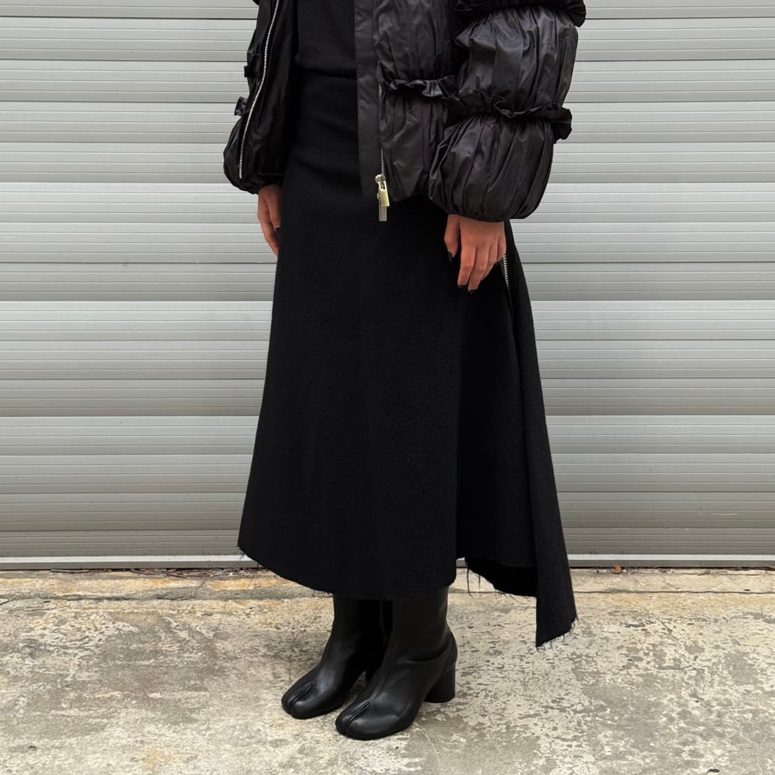 Zipper Wool Long Black Skirt 상품이미지9