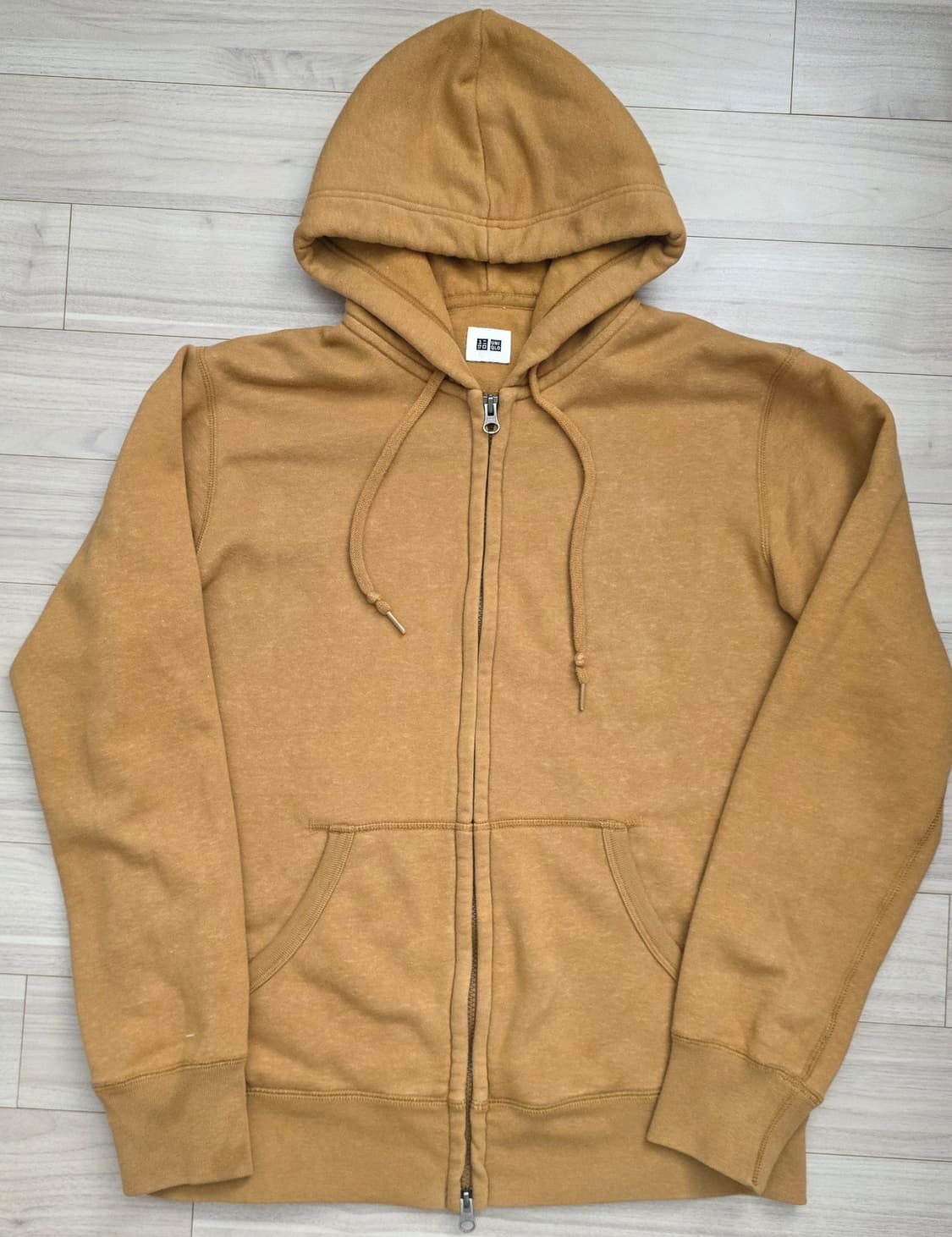 유니클로 2Way Zip-Up 후드티 머스타드 칼라 (L) 상품이미지2