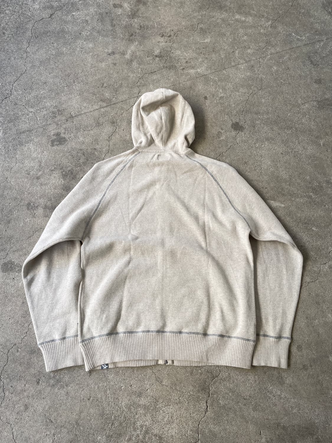 00s Stüssy Knit Oatmeal hood zip 상품이미지7