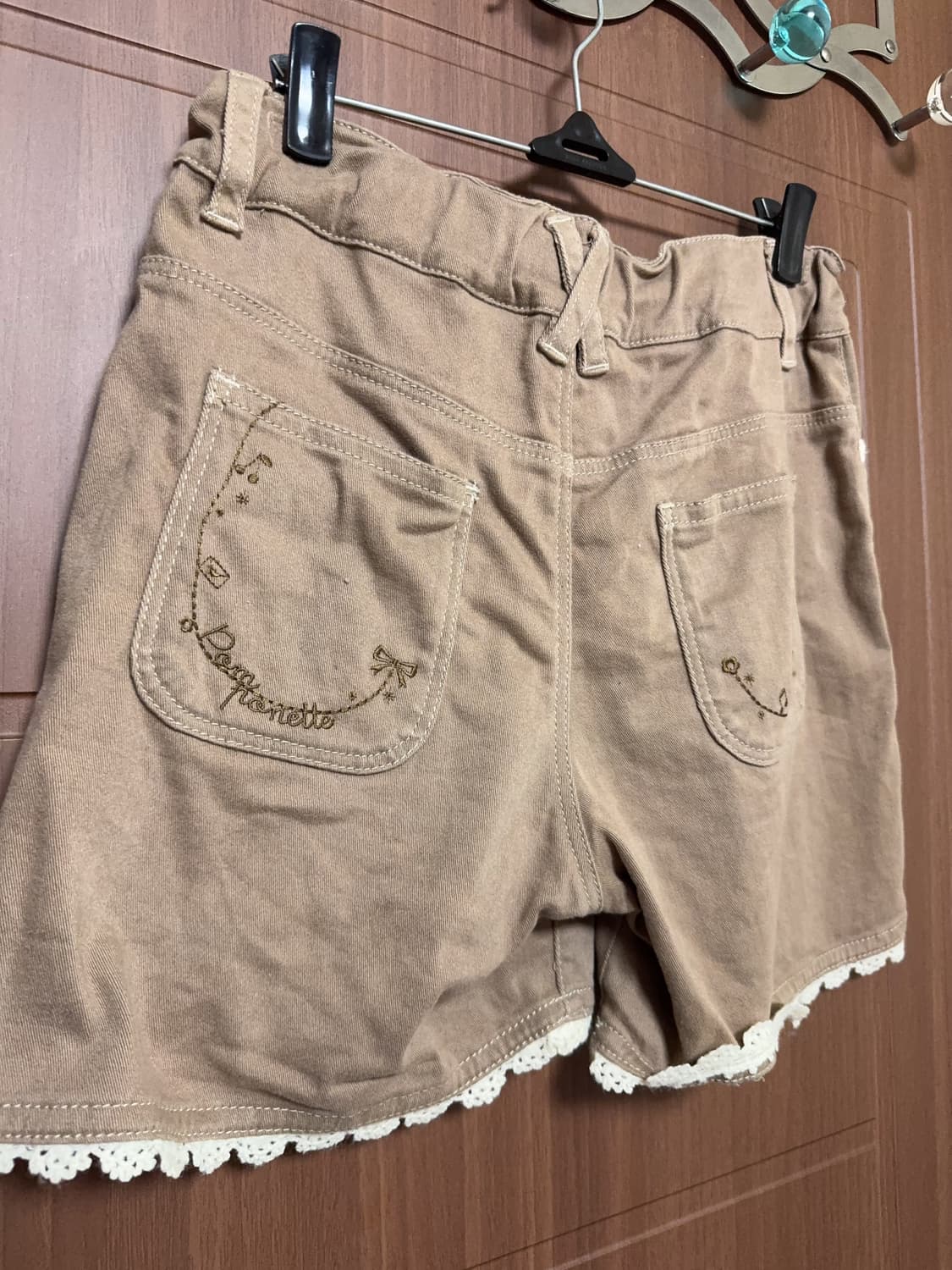 모리걸 하구미 라떼갸루 폼포넷 일본 빈티지 레이스 브라운 반바지 팬츠 상품이미지5