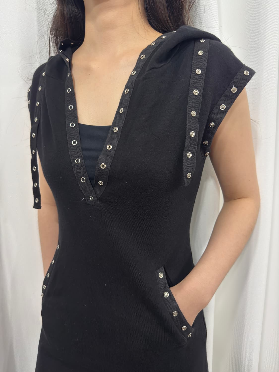 stud detail hood vest 상품이미지3