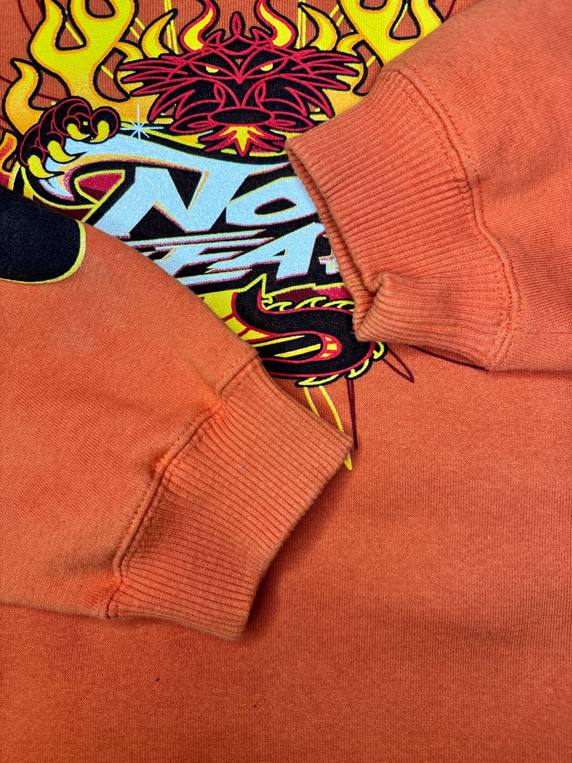 빈티지 00s 노피어 Nofear 드래곤 플레임 후디 후드티 L 상품이미지8