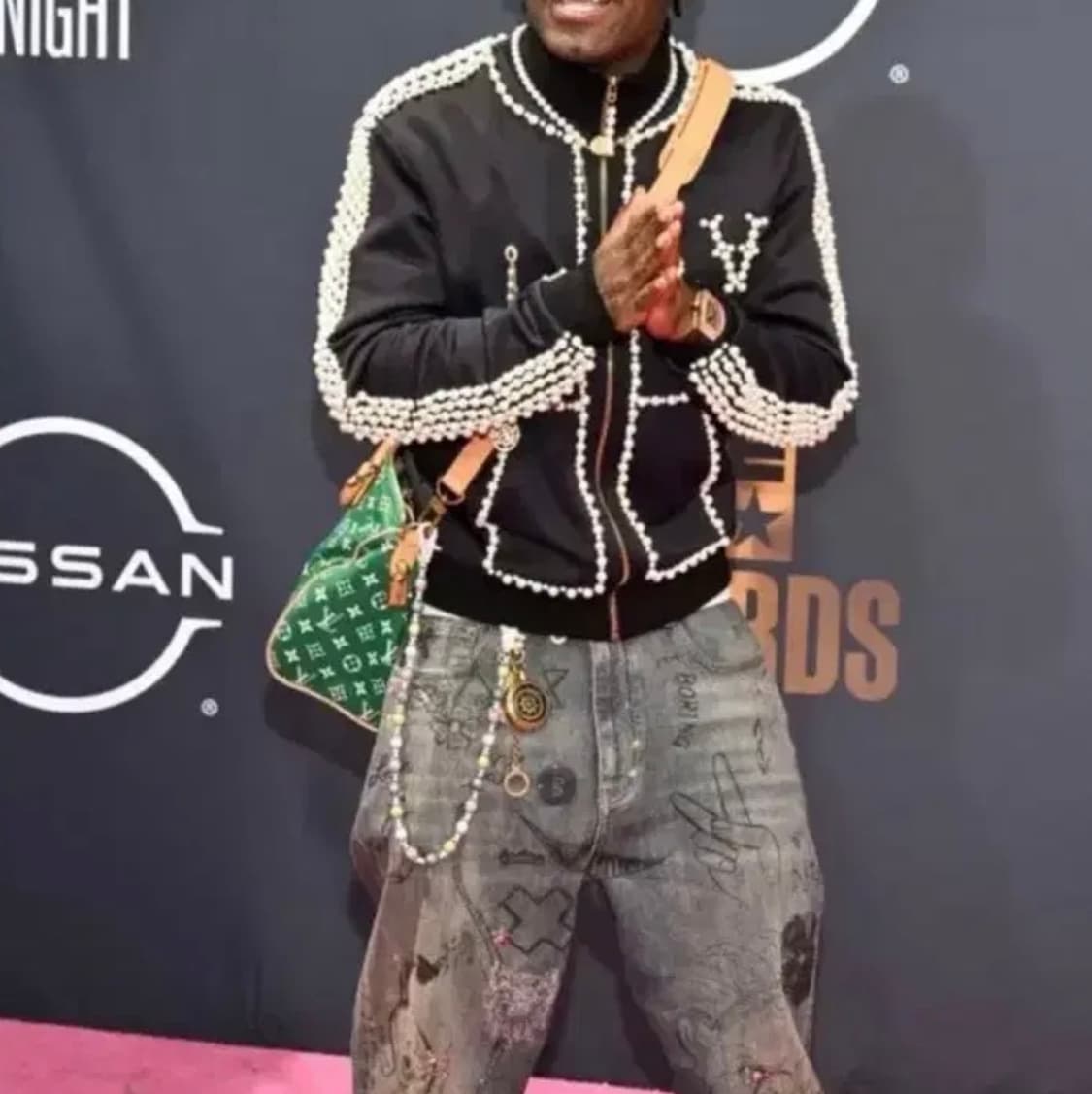 구매굴)) 발렌시아가 디스트레스드 라인스톤 데님 상품이미지2