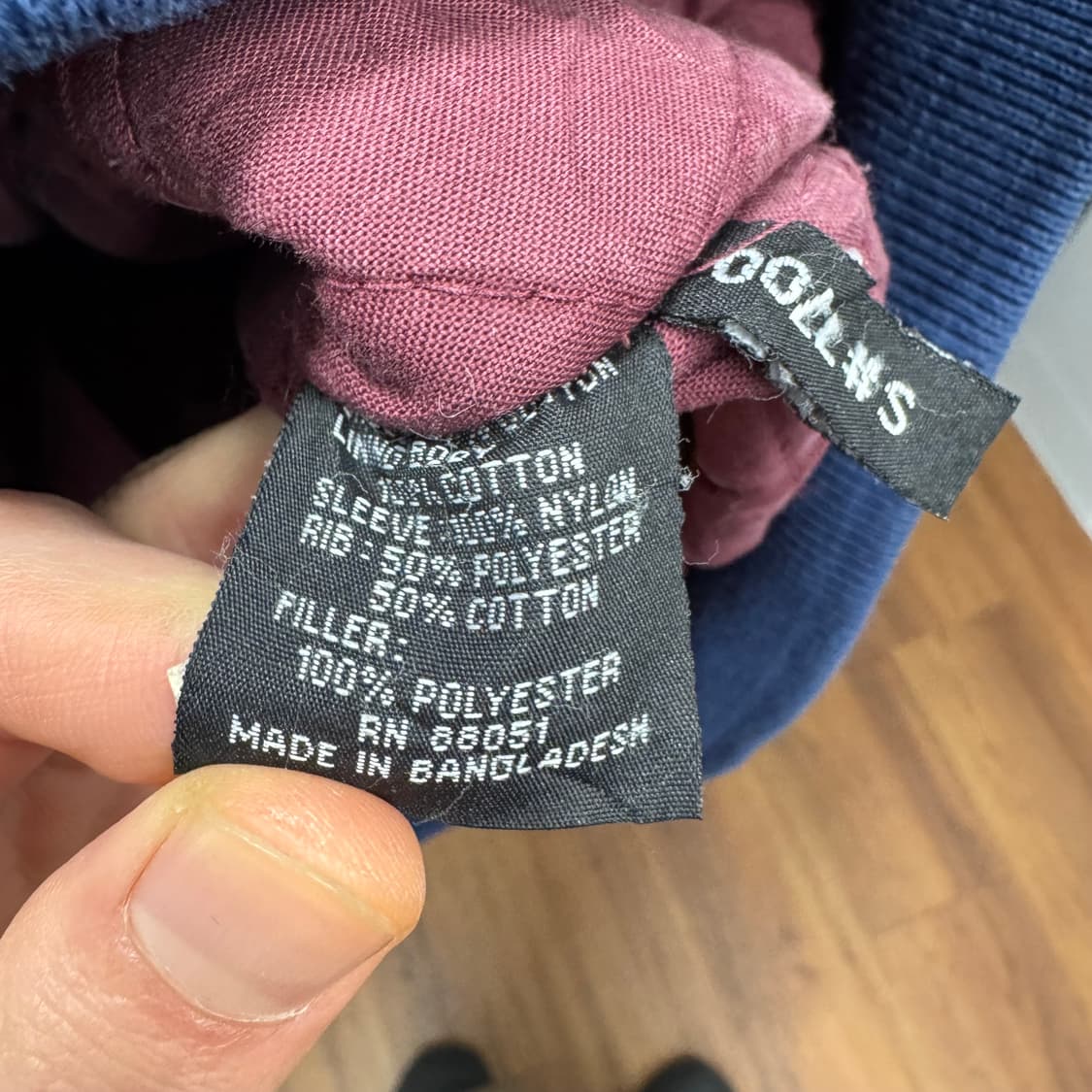 USA VTG 90s 빈티지 데님 바시티 버건디 배색 워크 자켓 상품이미지7