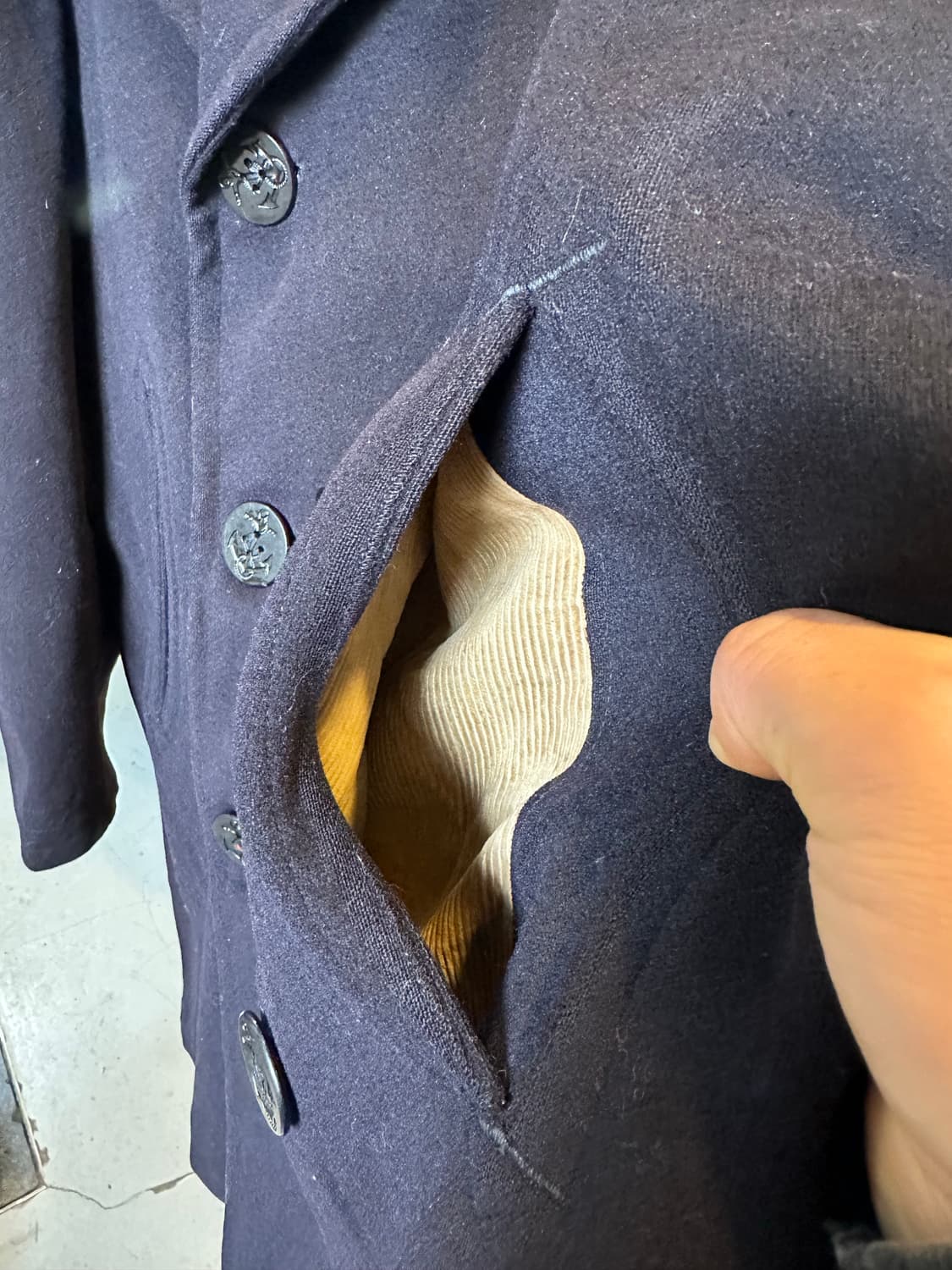 60s Usn 오리지널 헤비 울 8버튼 피코트 상품이미지6