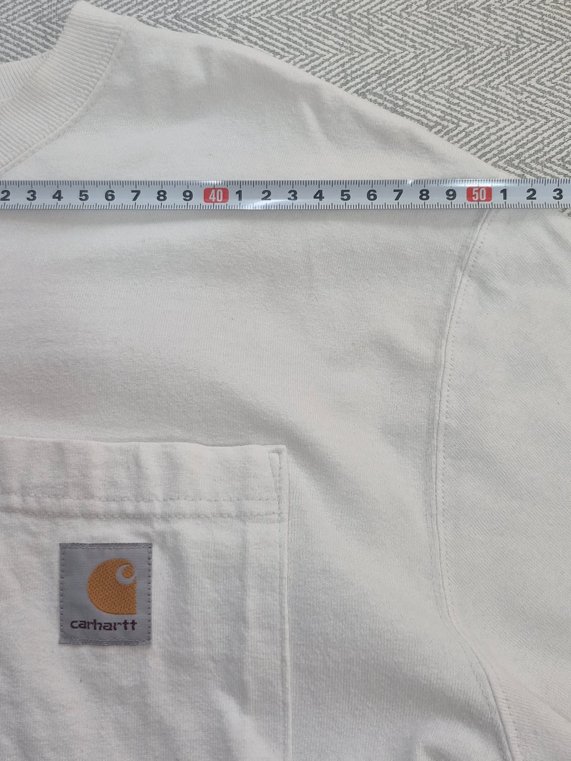 [M] 칼하트 포켓 반팔티 화이트 코튼 상품이미지9