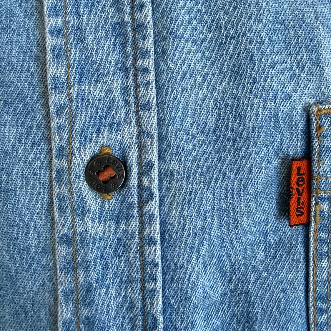 Levi's 리바이스 90‘s 데님 아이언 버튼 오렌지 탭 셔츠 상품이미지4