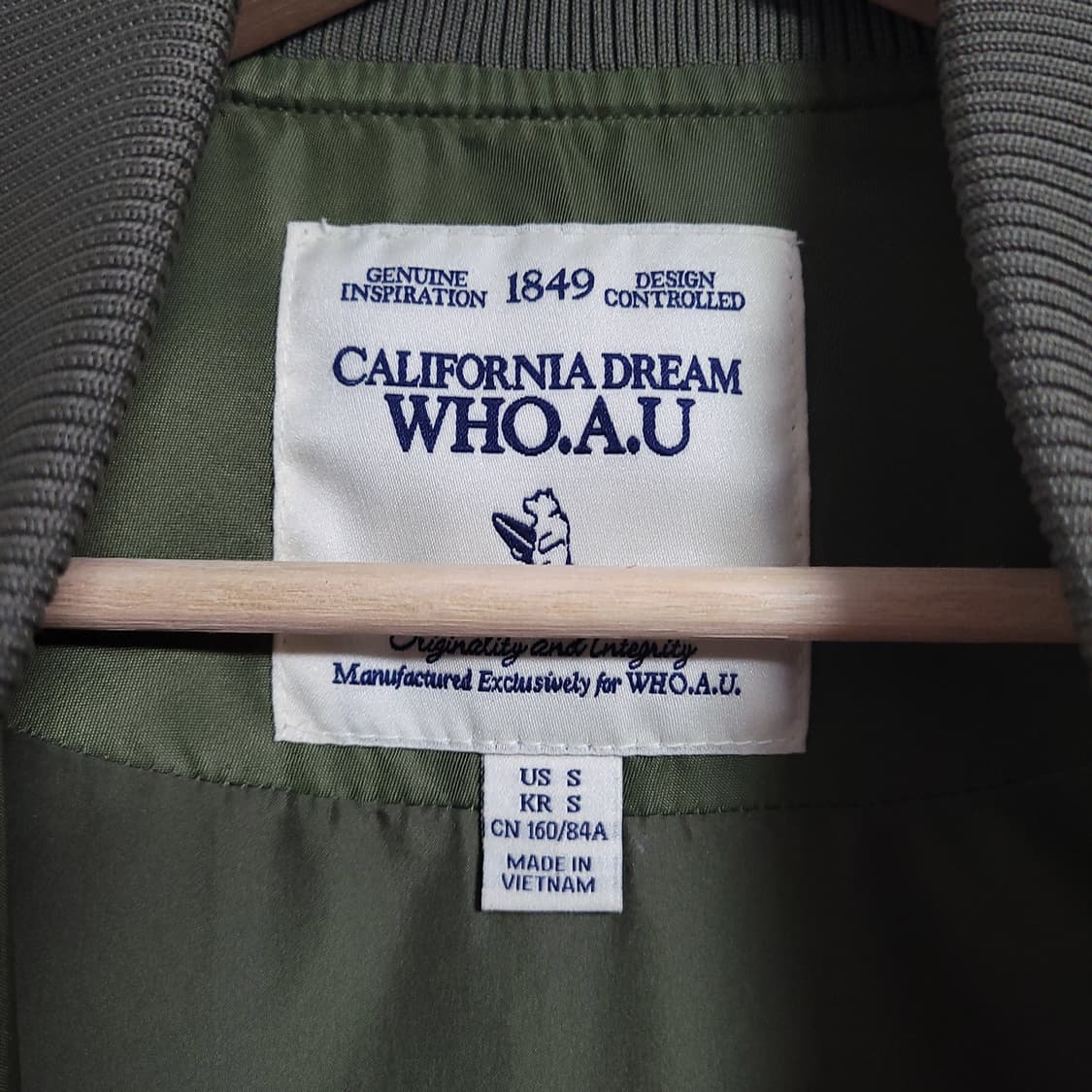 (S) WHO.AU 후아유 여성 롱 MA-1 야상 점퍼 카키 상품이미지4