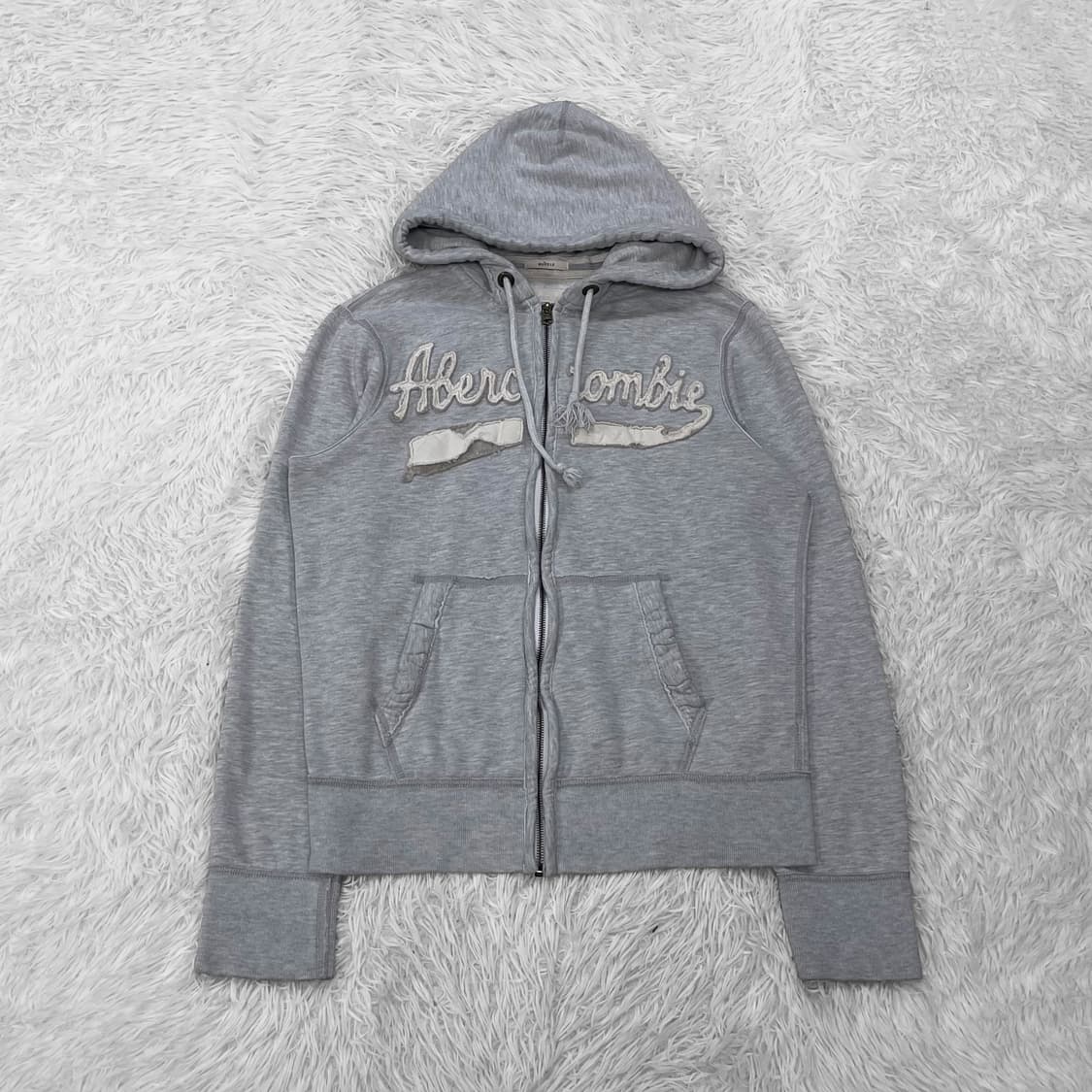 아베크롬비 스펠 로고 후드집업 그레이 상품이미지2