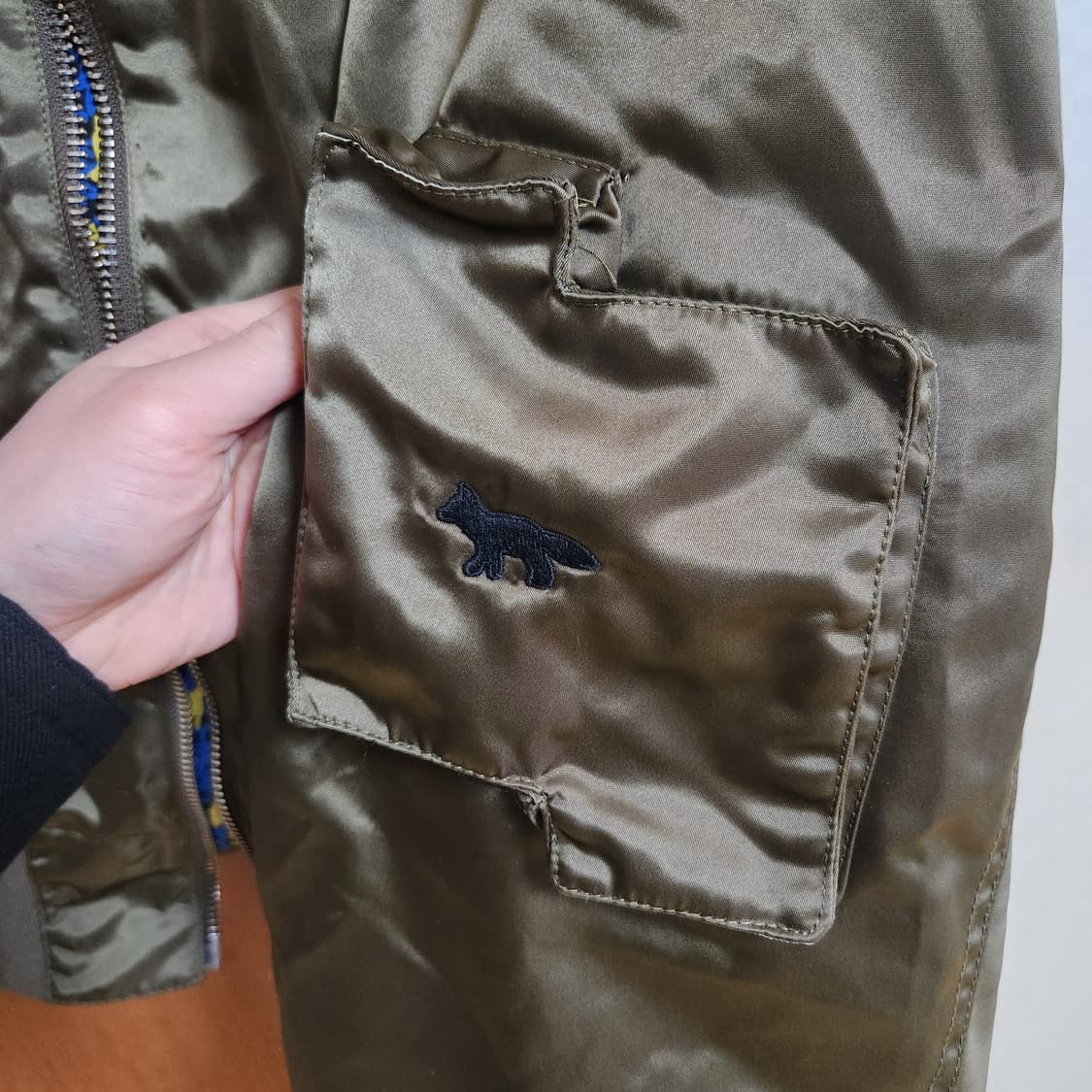 아더에러 메종키츠네 봄버 자켓 L ma-1 마원 항공점퍼 상품이미지5