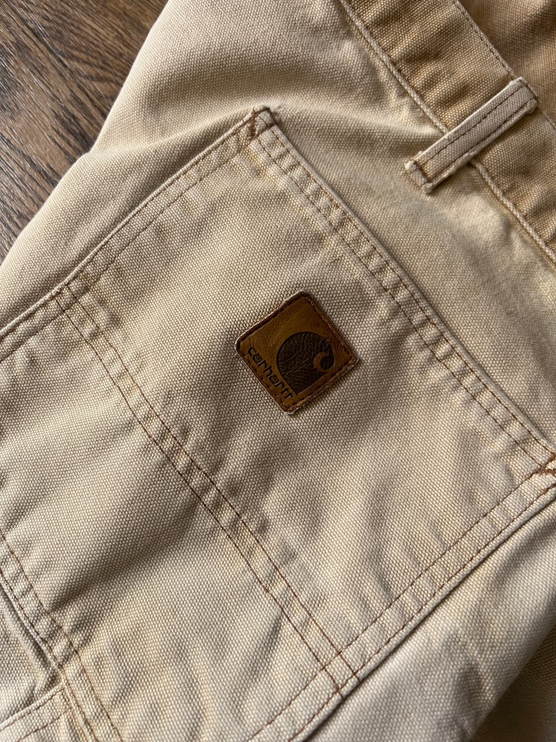 [40]칼하트 USA 빈티지 페이딩 브라운 싱글니 카펜터 워크 팬츠 상품이미지5