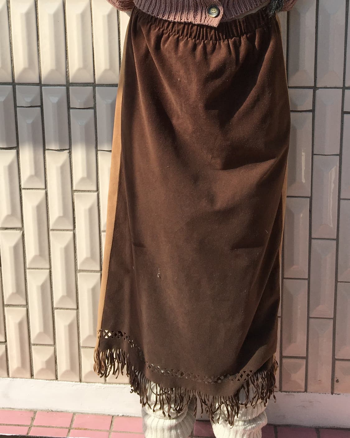 Punching fringe point side line skirt 상품이미지3