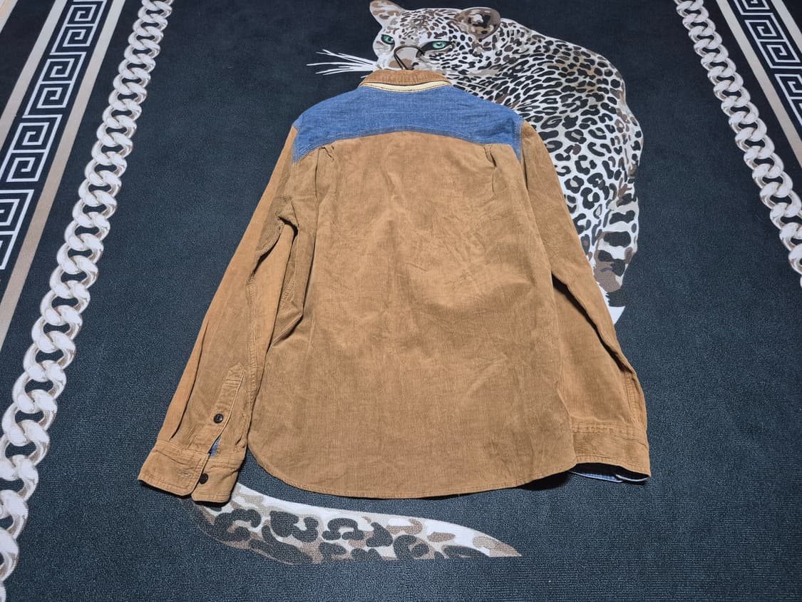 90's MASTERMIND 빈티지 데님 도킹 코듀로이 셔츠 상품이미지4