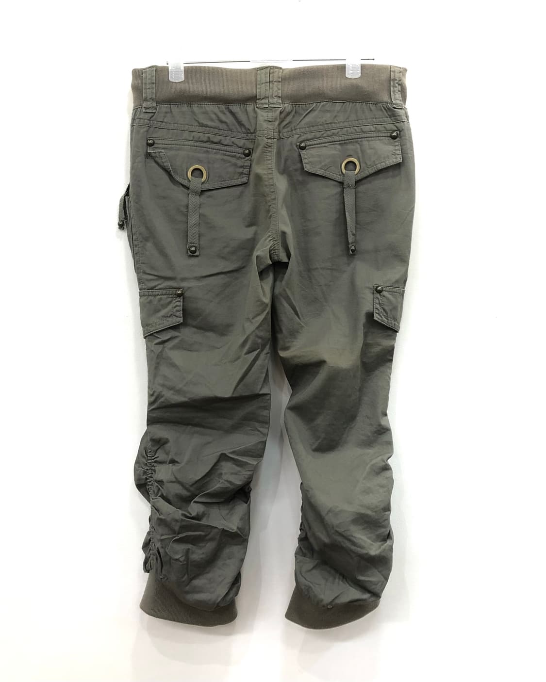 y2k khaki cargo shirred capri pants 상품이미지4