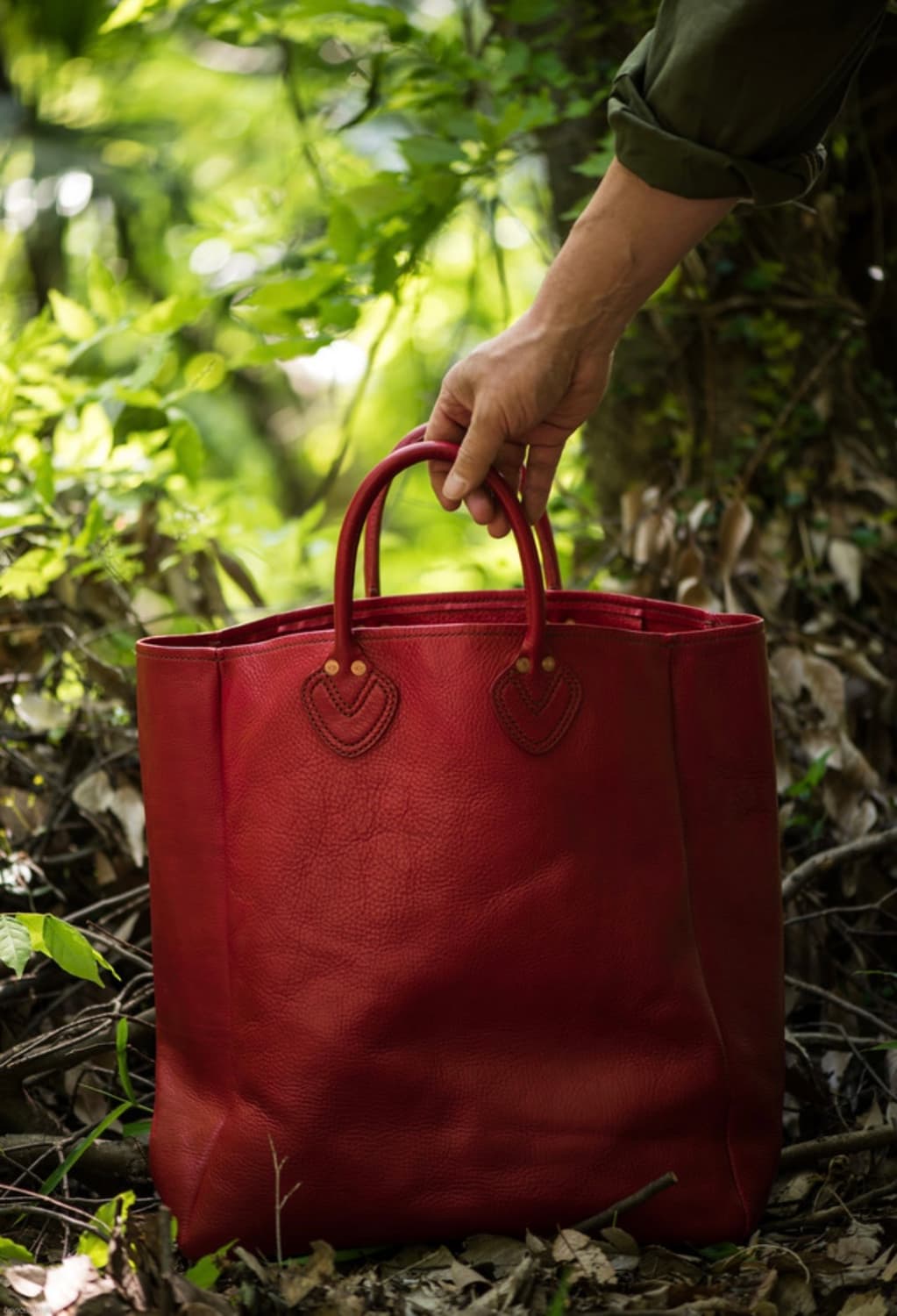 본쿠라 홀스하이드 토트백 레드 상품이미지7