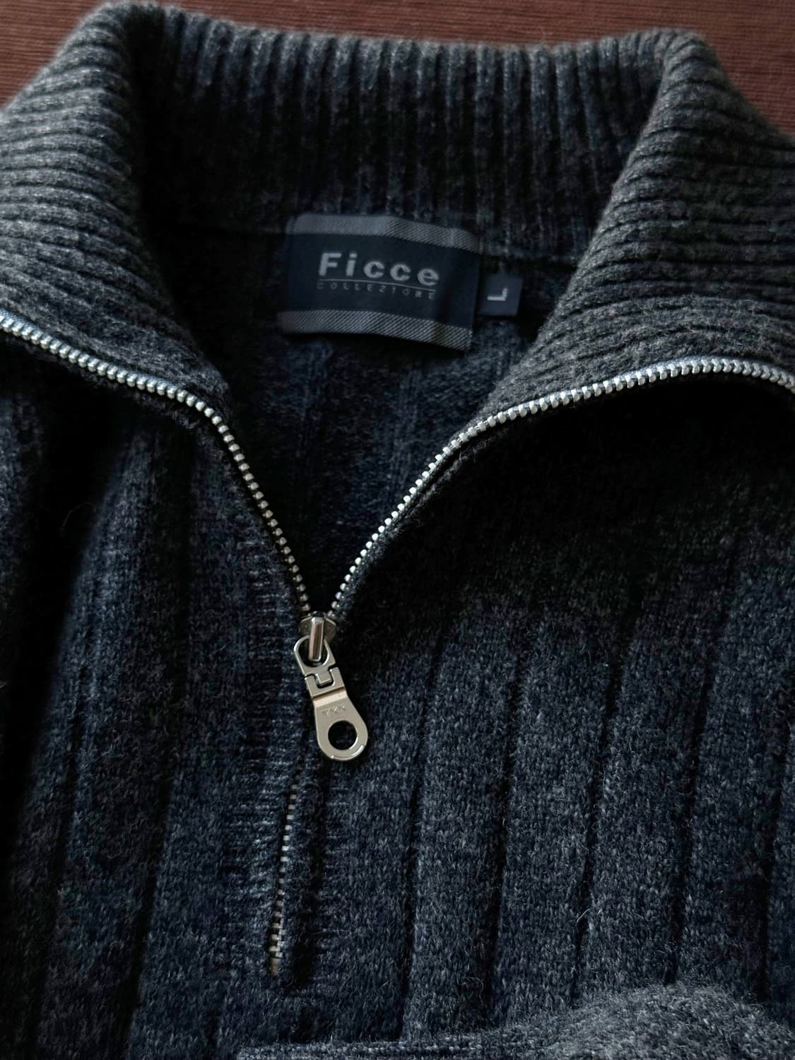 Wide rib wool zip design knit P/O 상품이미지2