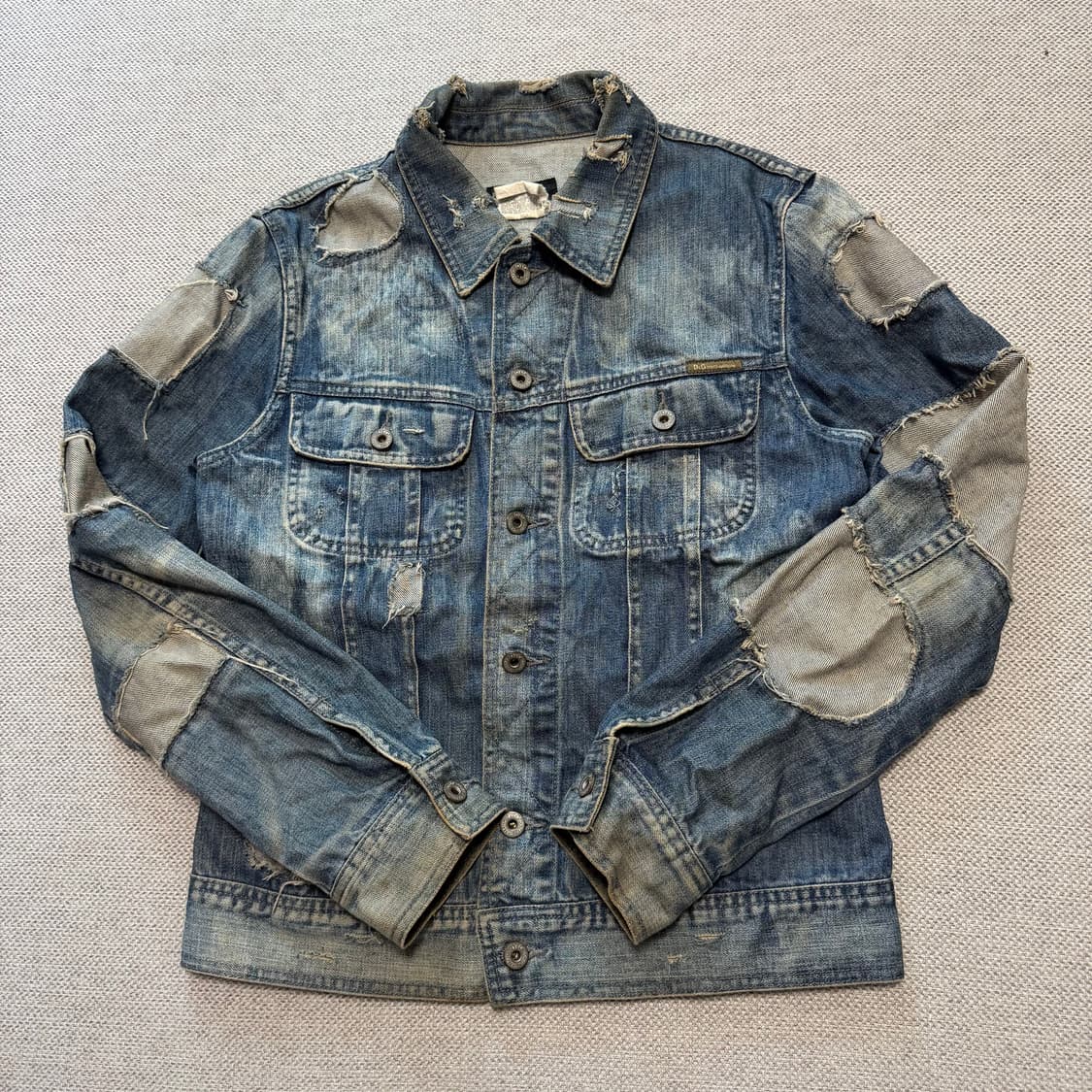 돌체앤가바나 패치워크 빈티지 데님 트러커 자켓 상품이미지1