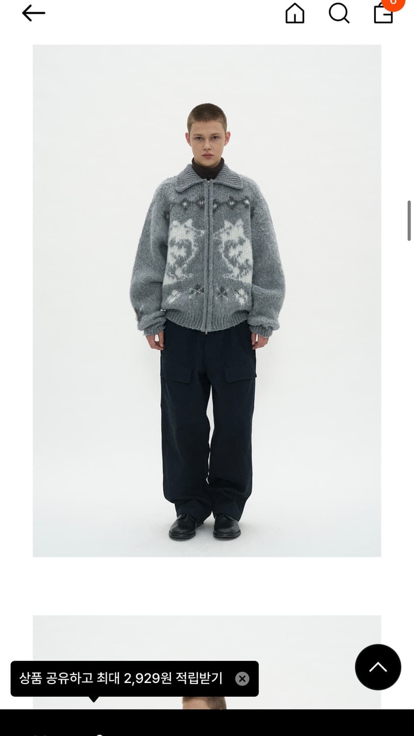 파르티멘토 Brushed Knit Cowichan Zip Up  상품이미지2