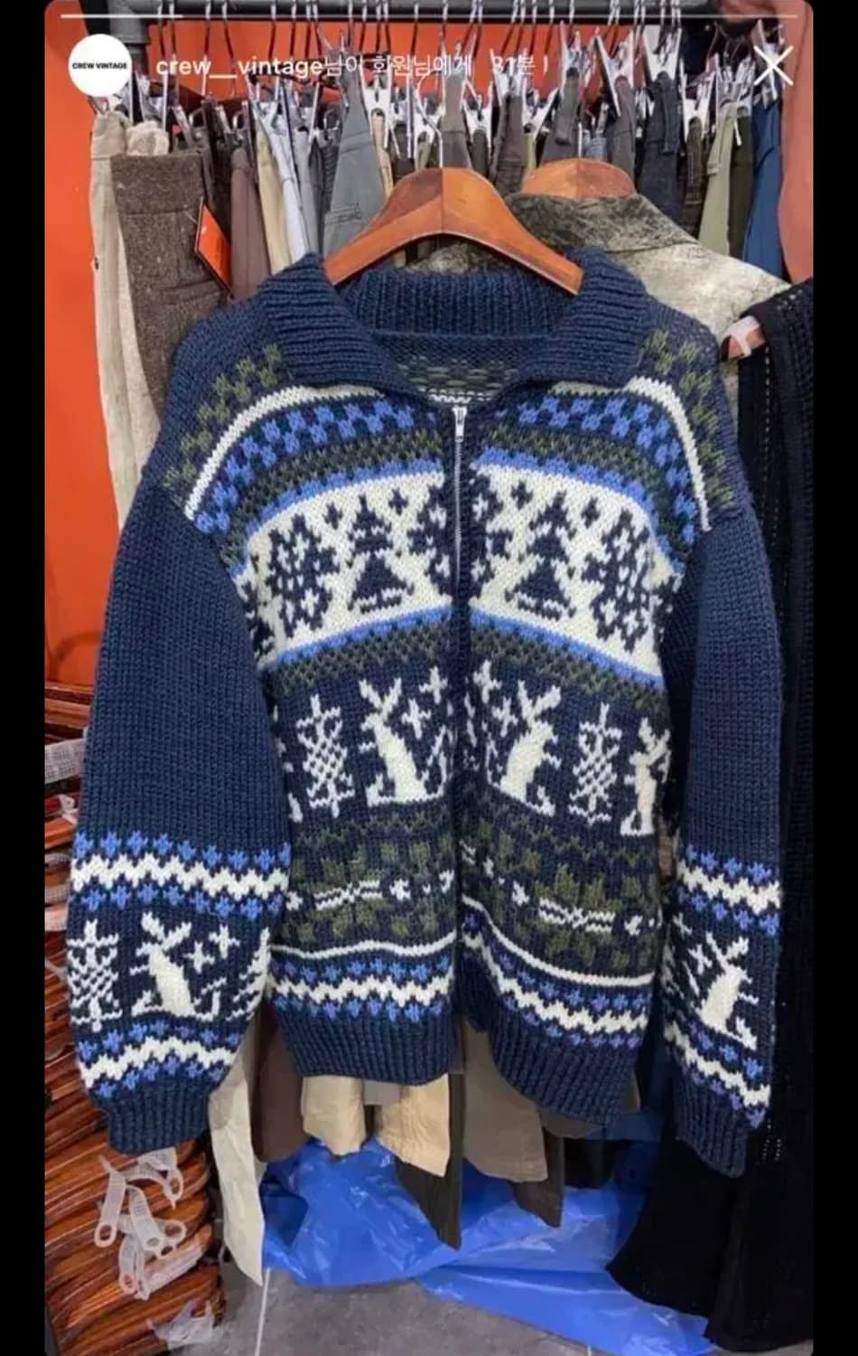 빈티지 노르딕 니트집업 상품이미지1