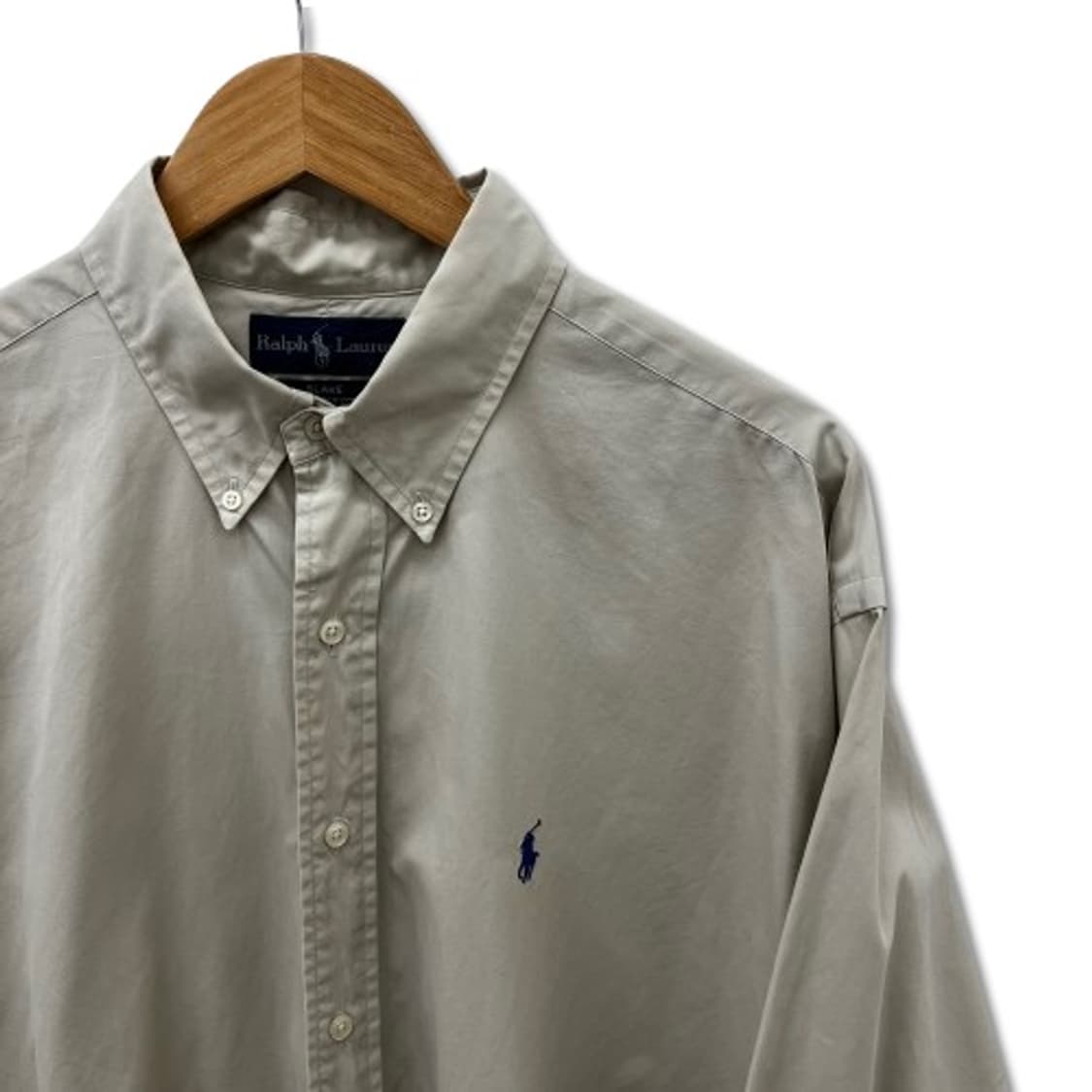 폴로 랄프로렌 로고 자수 버튼다운 베이지 셔츠 상품이미지4
