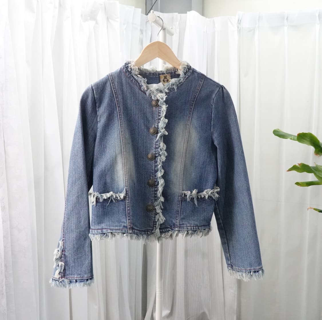 빈티지 프린지 디테일 크롭 데님 자켓 1917 상품이미지2