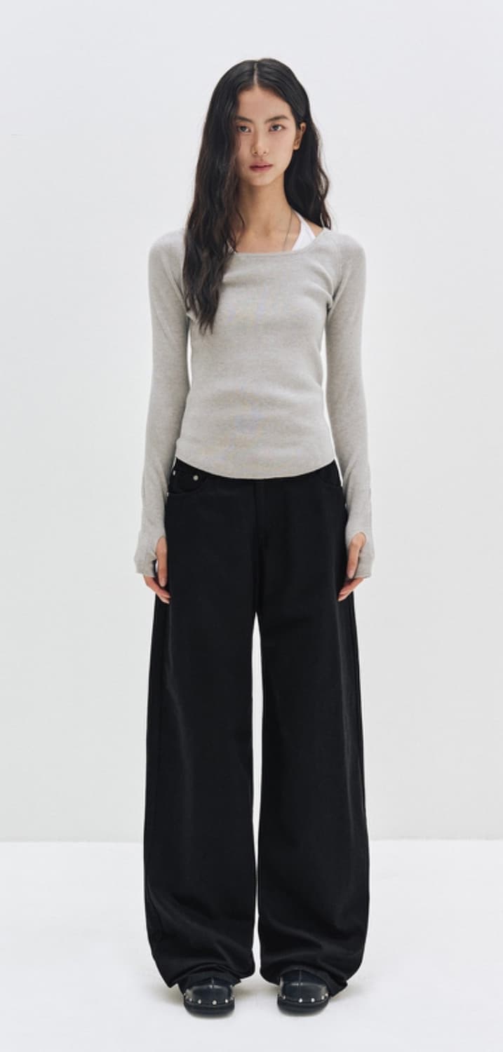 데케트 우먼 시그니처 로우라이즈 와이드 진스 데님 상품이미지2