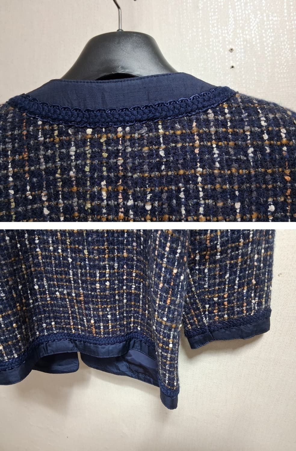 일본빈티지 Leilian 모직울 트위드모직 투피스 셋업 상의 77 스커트 상품이미지5