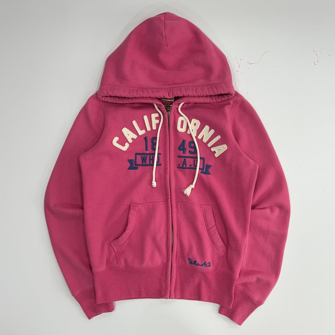 Who.A.U 후아유 핑크 그런지 자수 후드집업 상품이미지4