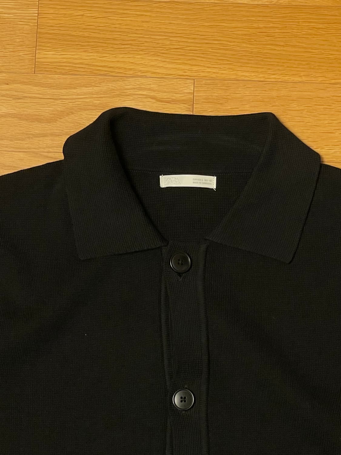 자라 블랙 릴렉스핏 카라 가디건 상품이미지3