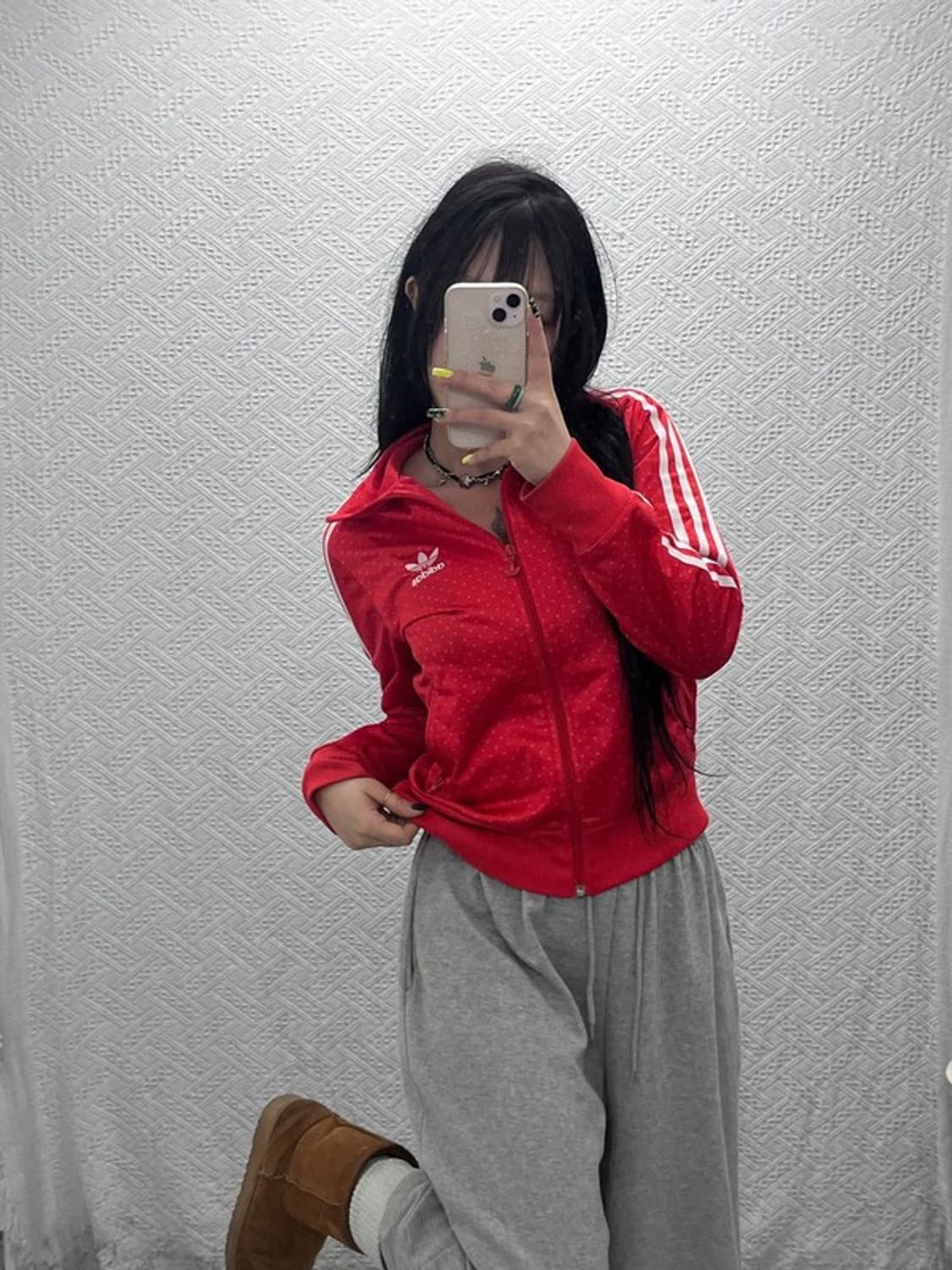 아디다스 Y2K 대장급 키치 주얼리 패턴 져지 집업 95 C07478 상품이미지1