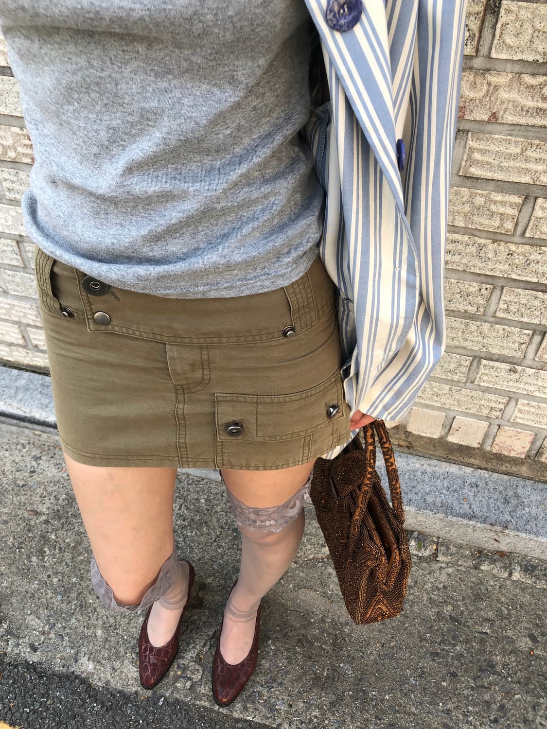 egoist khaki cargo mini skirt  상품이미지1