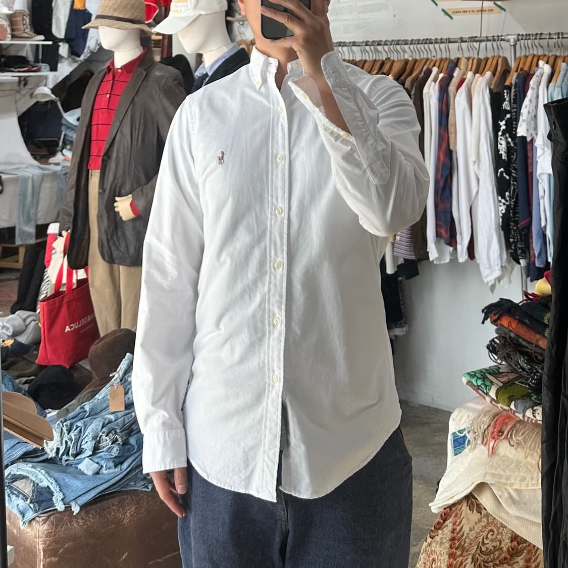 (착용컷) 폴로 랄프로렌 옥스포드 셔츠 (남성용 98-100) 상품이미지4