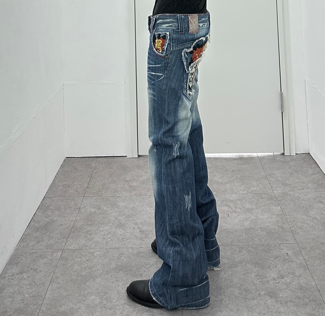 Red Pepper Skull Embroidered Bootcut Den 상품이미지4