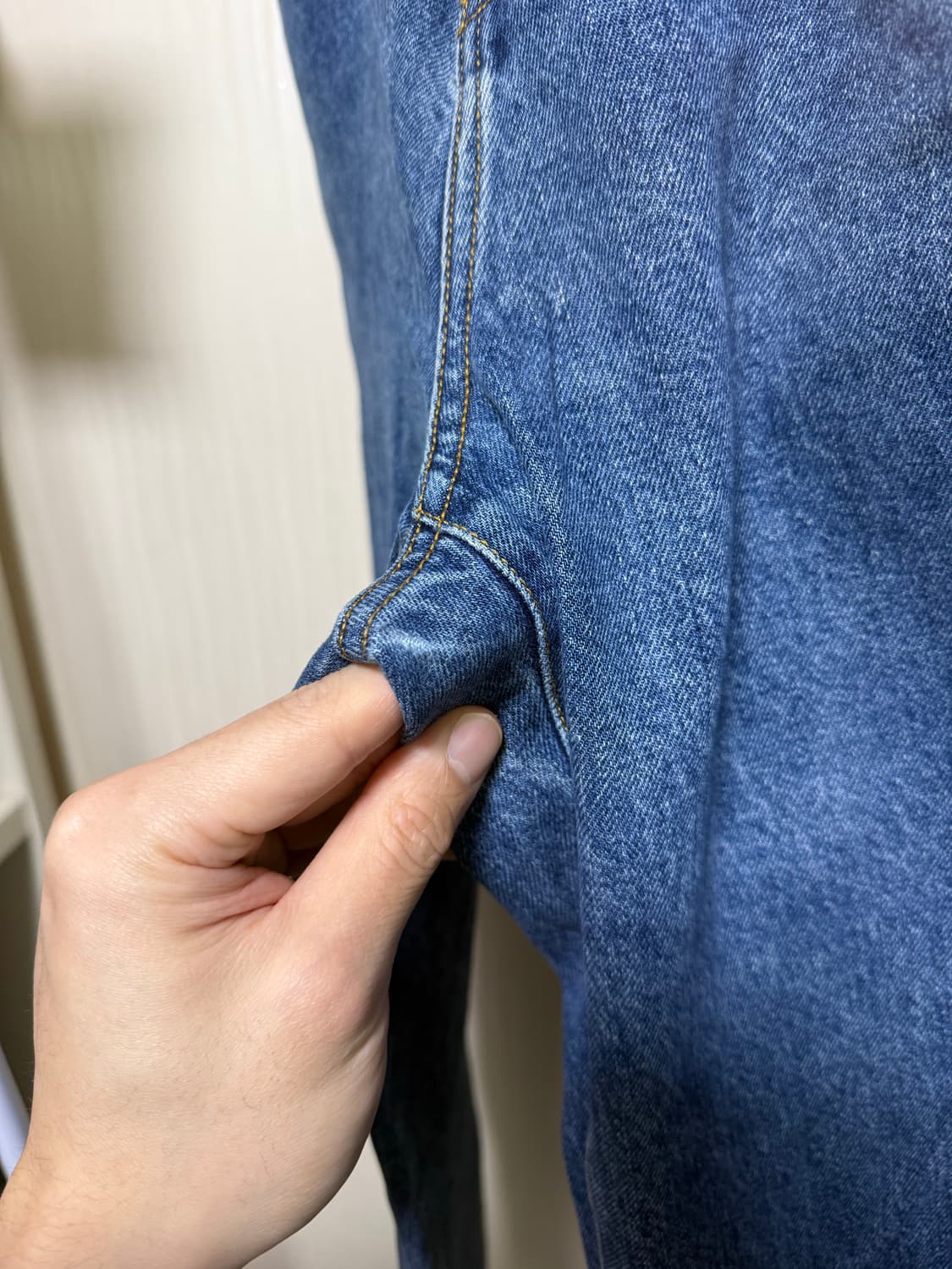 amomento-recycled cotton denim mid blue 상품이미지5