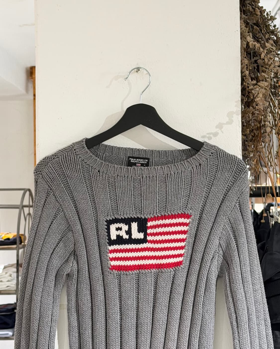 폴로 랄프로렌 진스 그레이 시그니처 아메리칸 플래그 니트 스웨터 상품이미지4